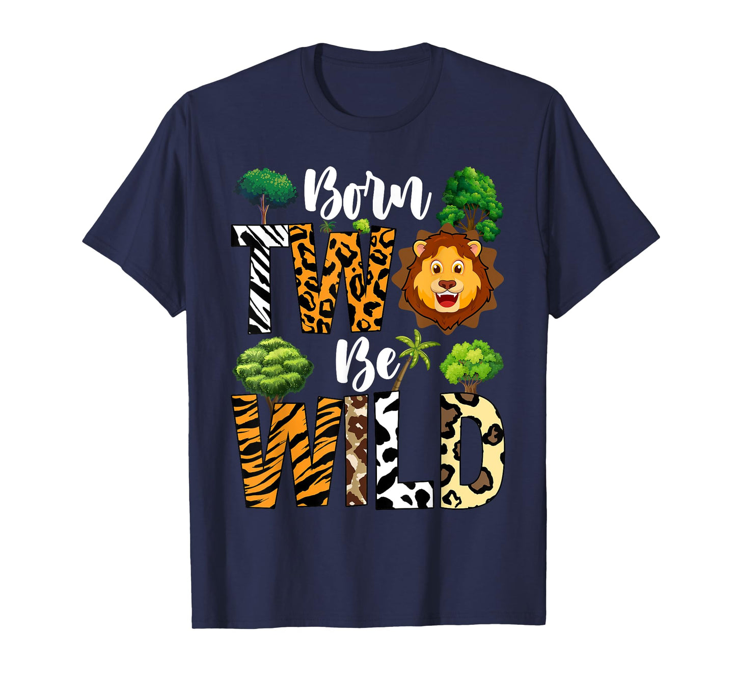 Kids Born 2 Wild Birthday Decorations Girl Boy Baby Lion T-Shirt