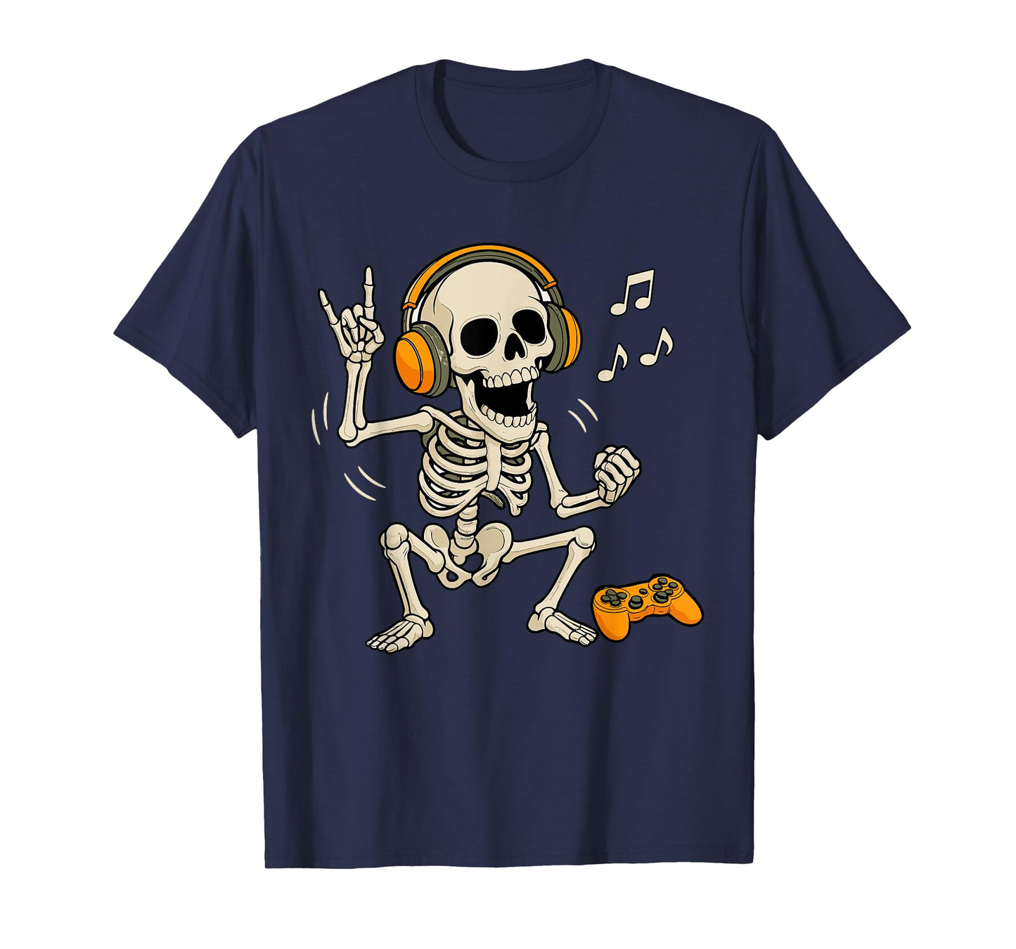 Halloween Skeleton Gamer Video Gaming Funny Skeleton Gaming T-Shirt