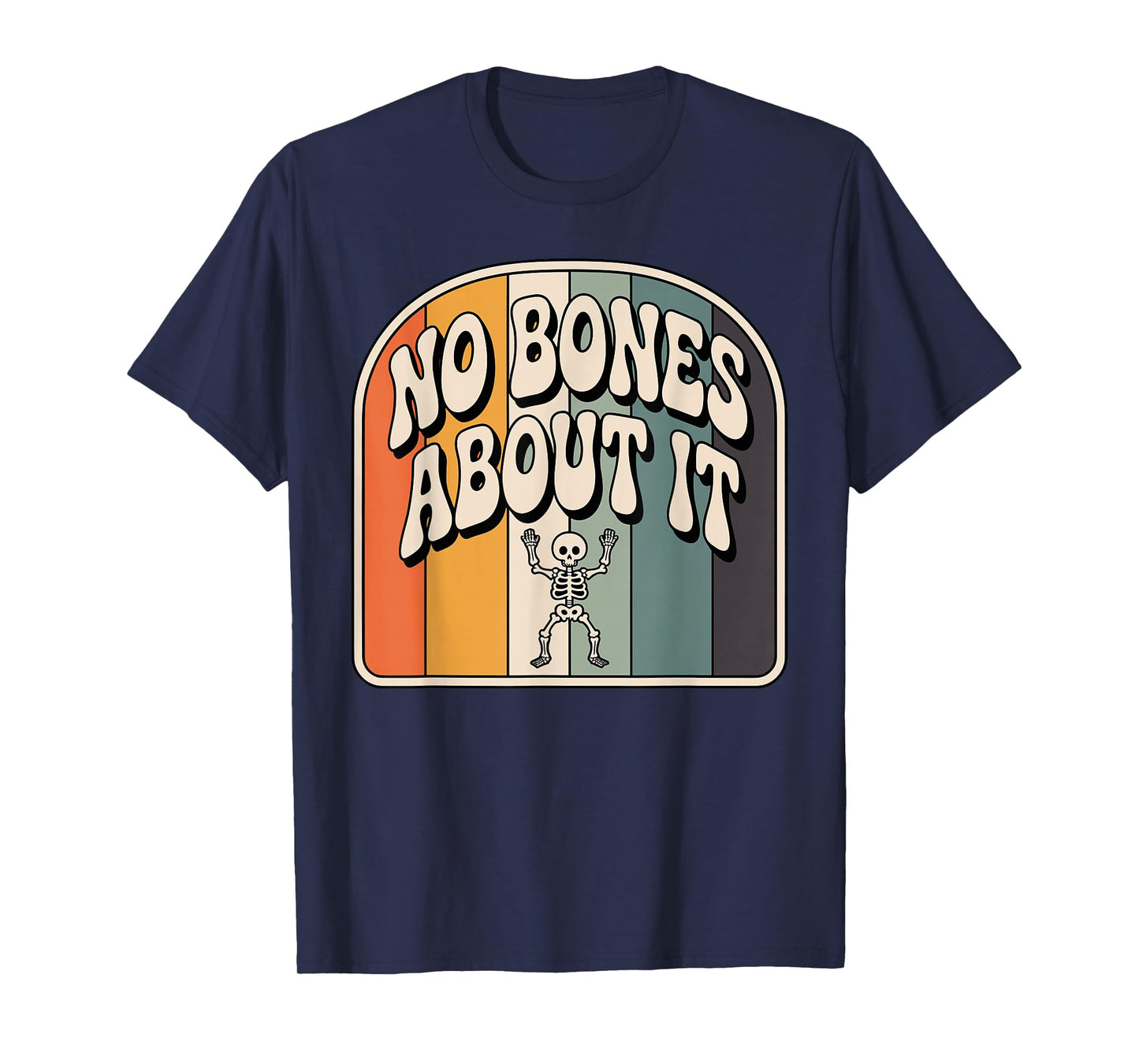 No Bones About It Retro Striped Skeleton T-Shirt