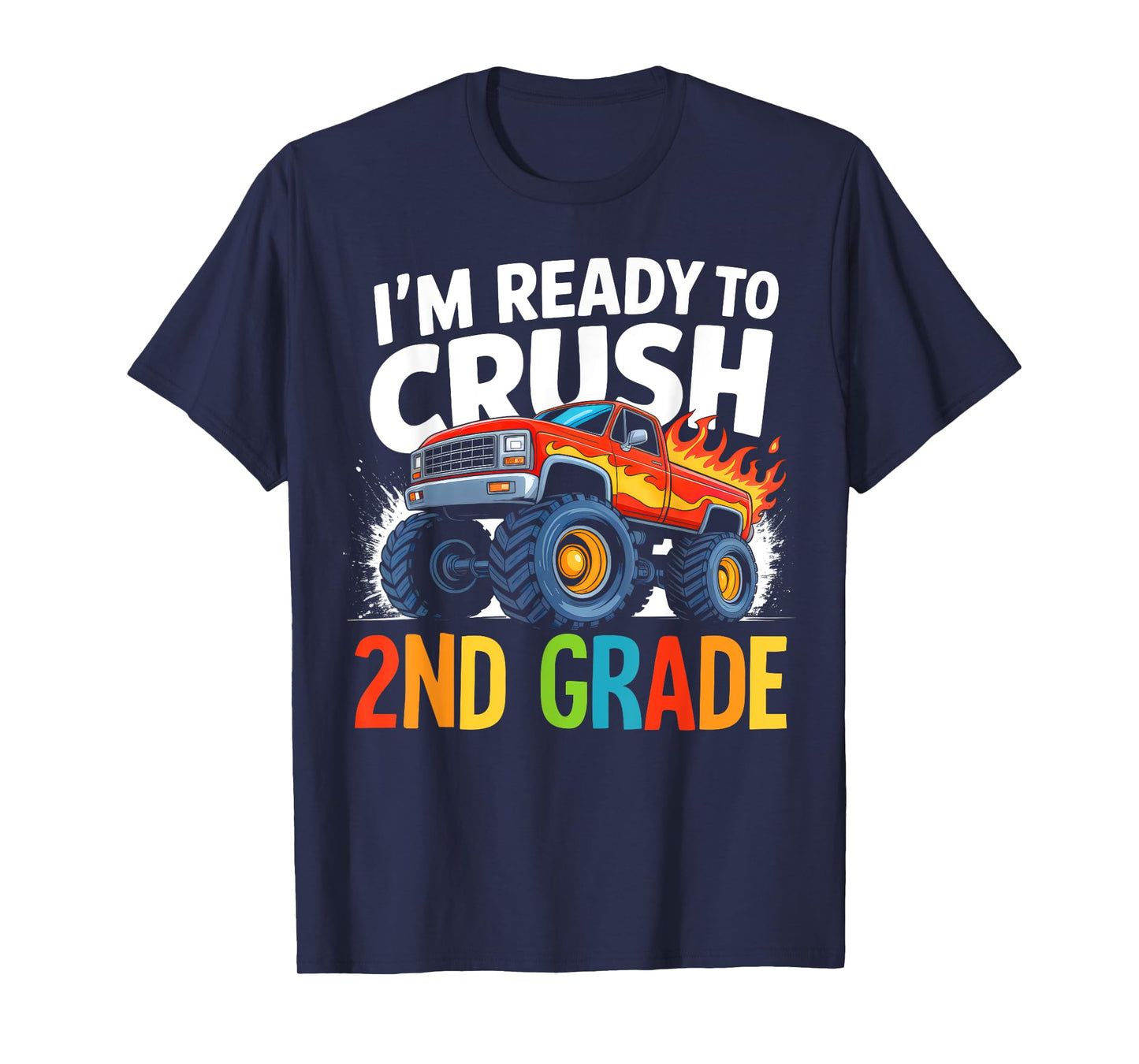 Ready To Crush 2nd Grade Boys Monster Truck Back To School T-Shirt
