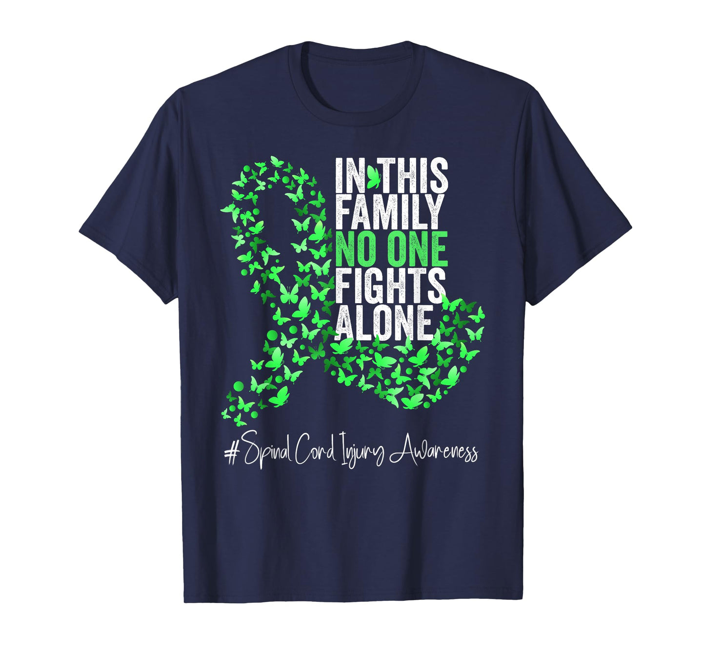 Spinal Cord Injury Awareness Month Green Ribbon Butterflies T-Shirt