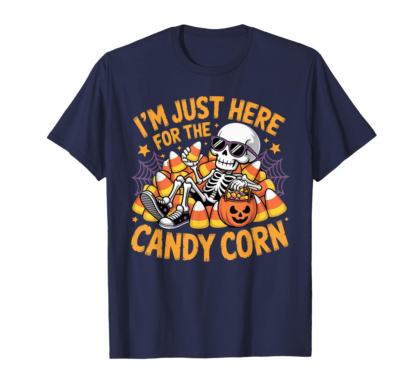 Funny Skeleton Candy Corn Halloween T-Shirt