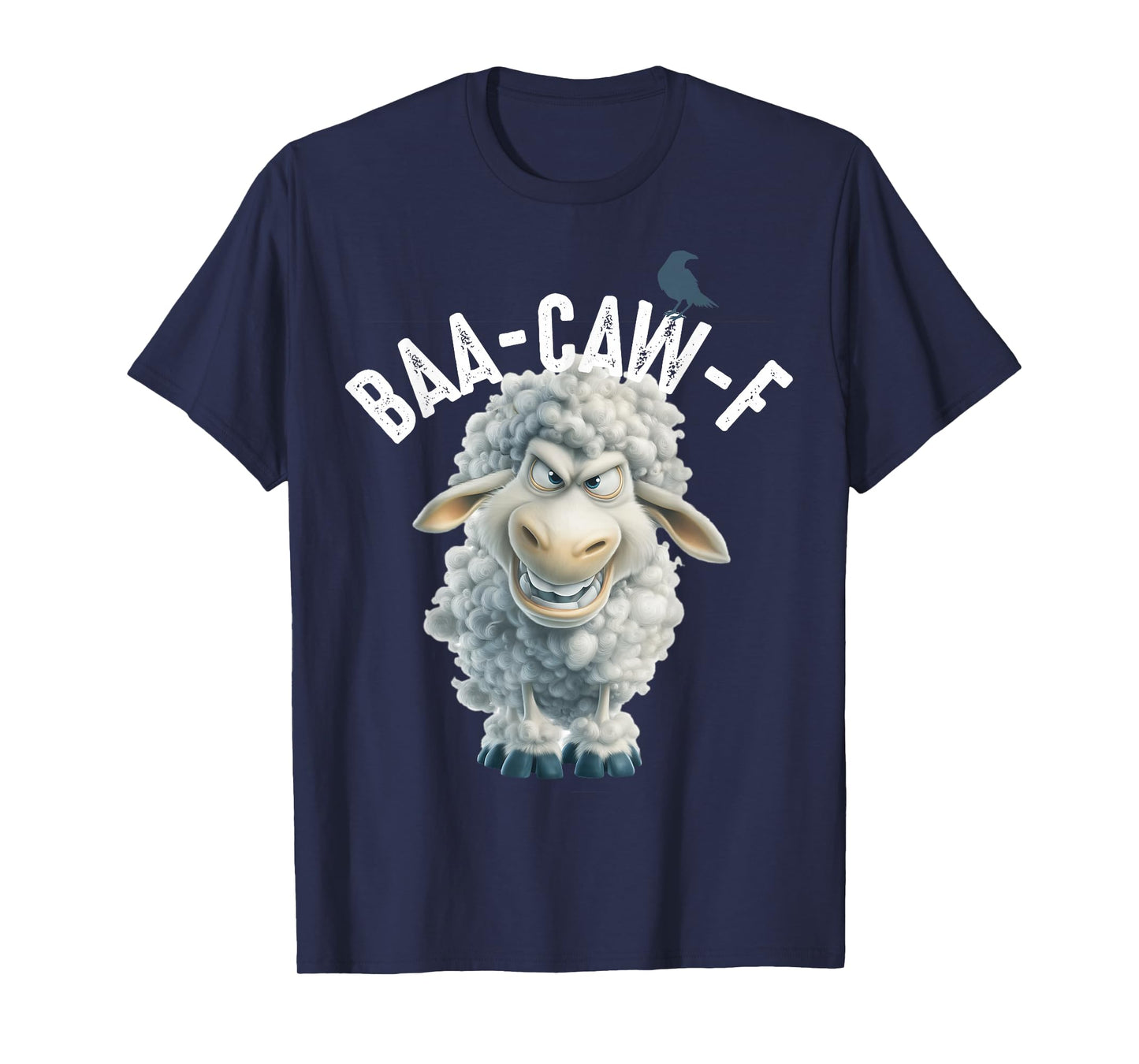 Back Off Meme – Funny Sheep & Crow Baa Caw Animal Sounds Pun T-Shirt