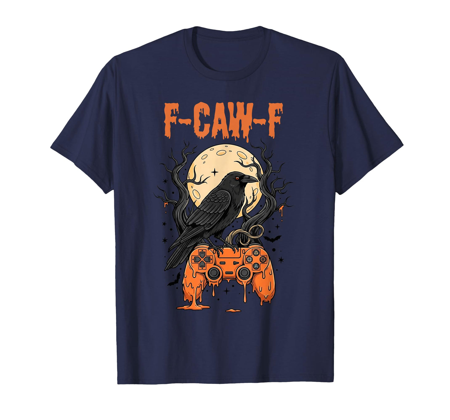 Black Crow Gamer Halloween Moon Controller F-Caw-F T-Shirt