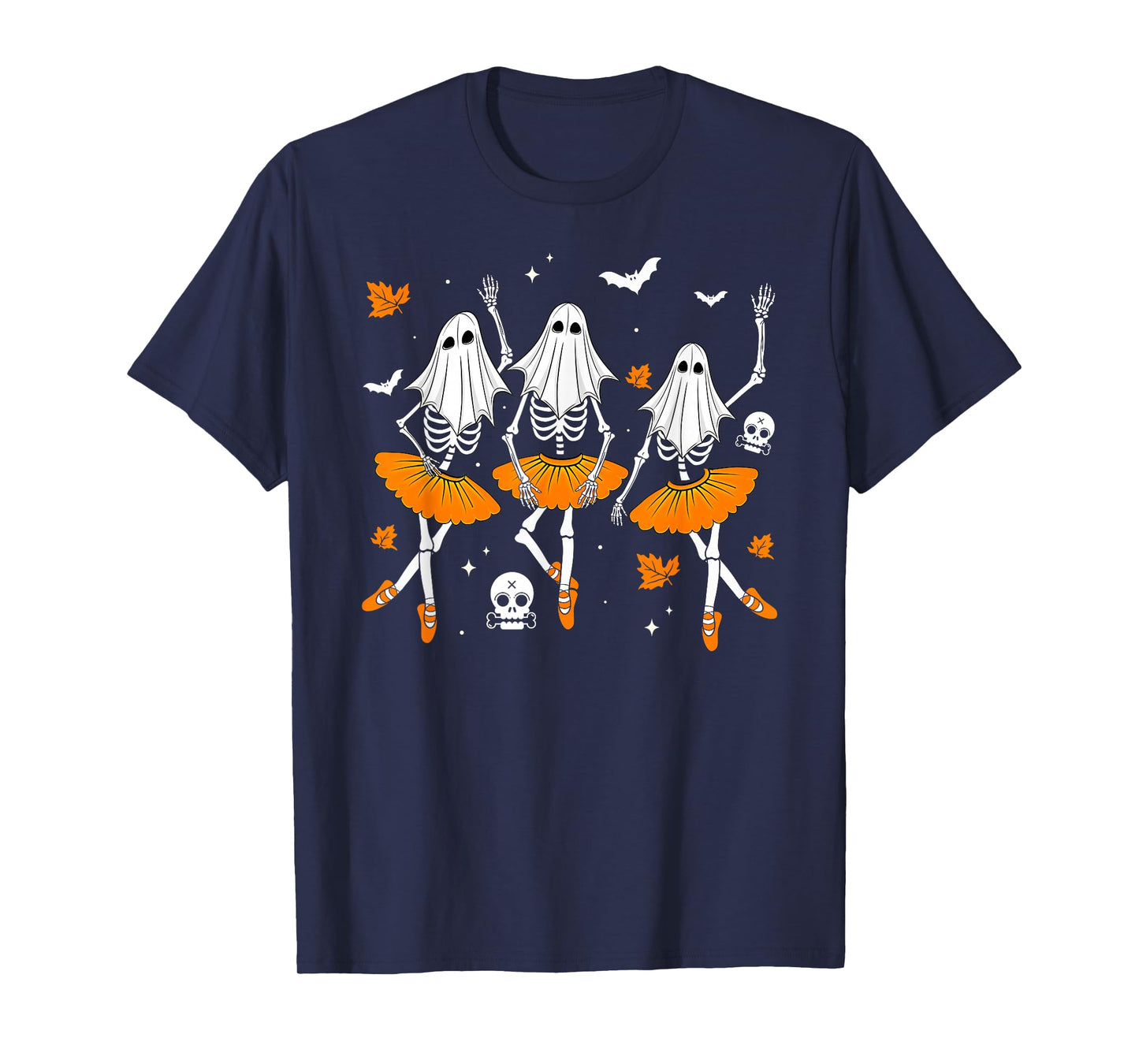 Ballet Dancing Skeleton Ghost Funny Ballet Dancer Halloween T-Shirt