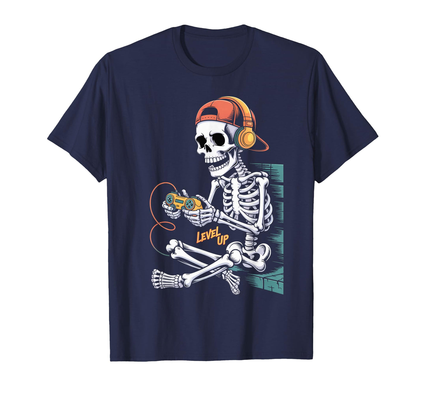 Funny Halloween Skeleton Gamer Video Gaming Boys Men Kids T-Shirt