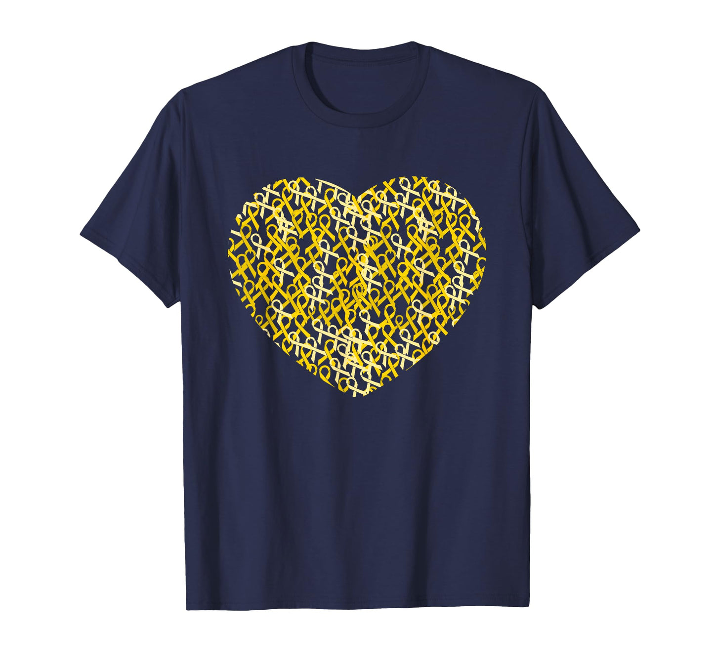 Childhood Cancer Awareness Yellow Ribbon Heart Gift T-Shirt