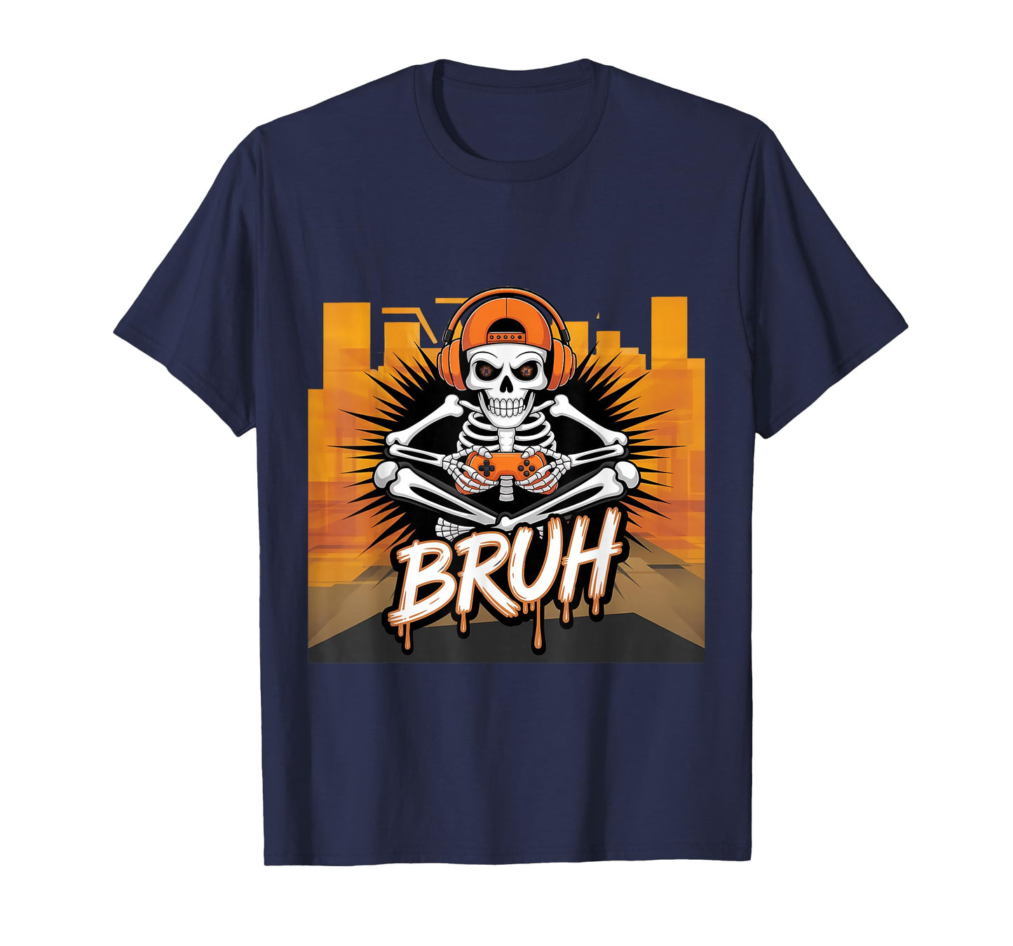 Halloween Skeleton Video Gaming Gamer Youths Teens & Men T-Shirt