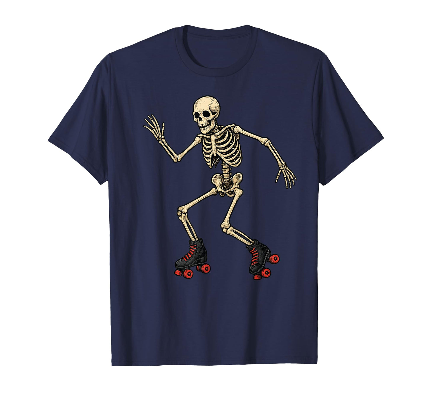 Roller Skate Skeleton Roller Skating Halloween T-Shirt