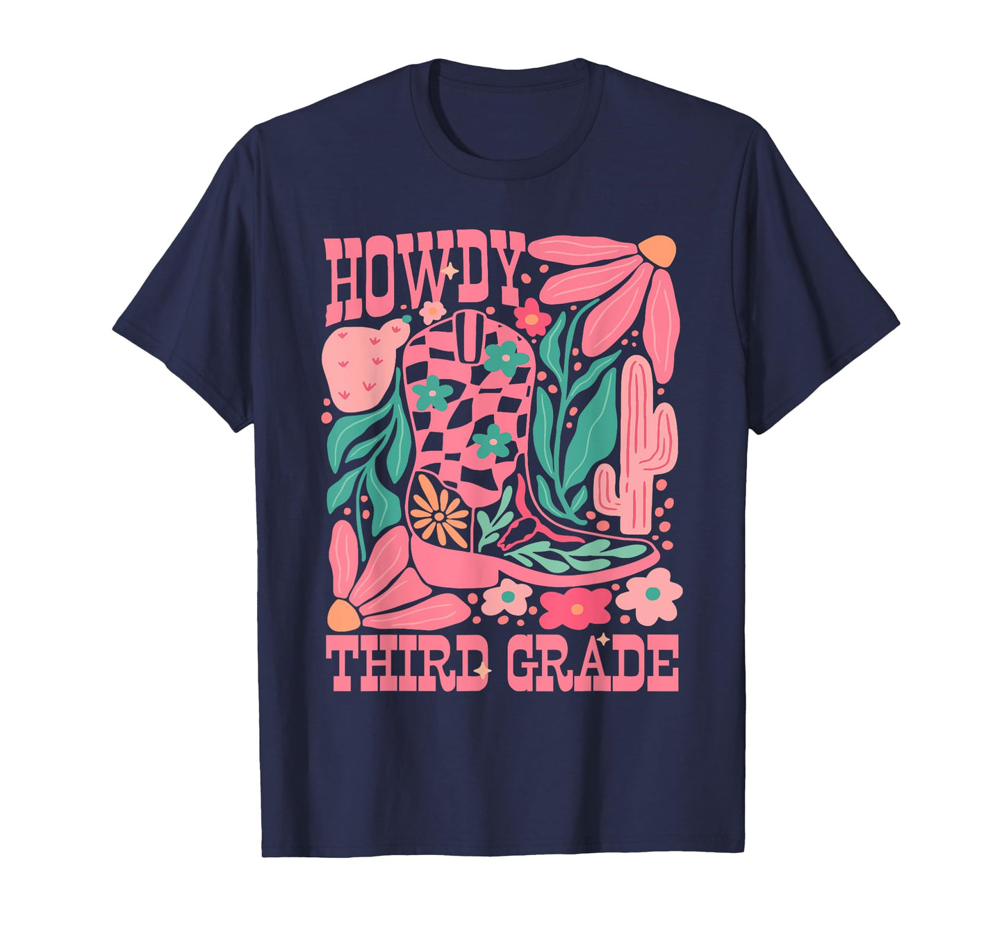 Western Howdy Third Grade Back To School 3rd Grade Teacher T-Shirt
