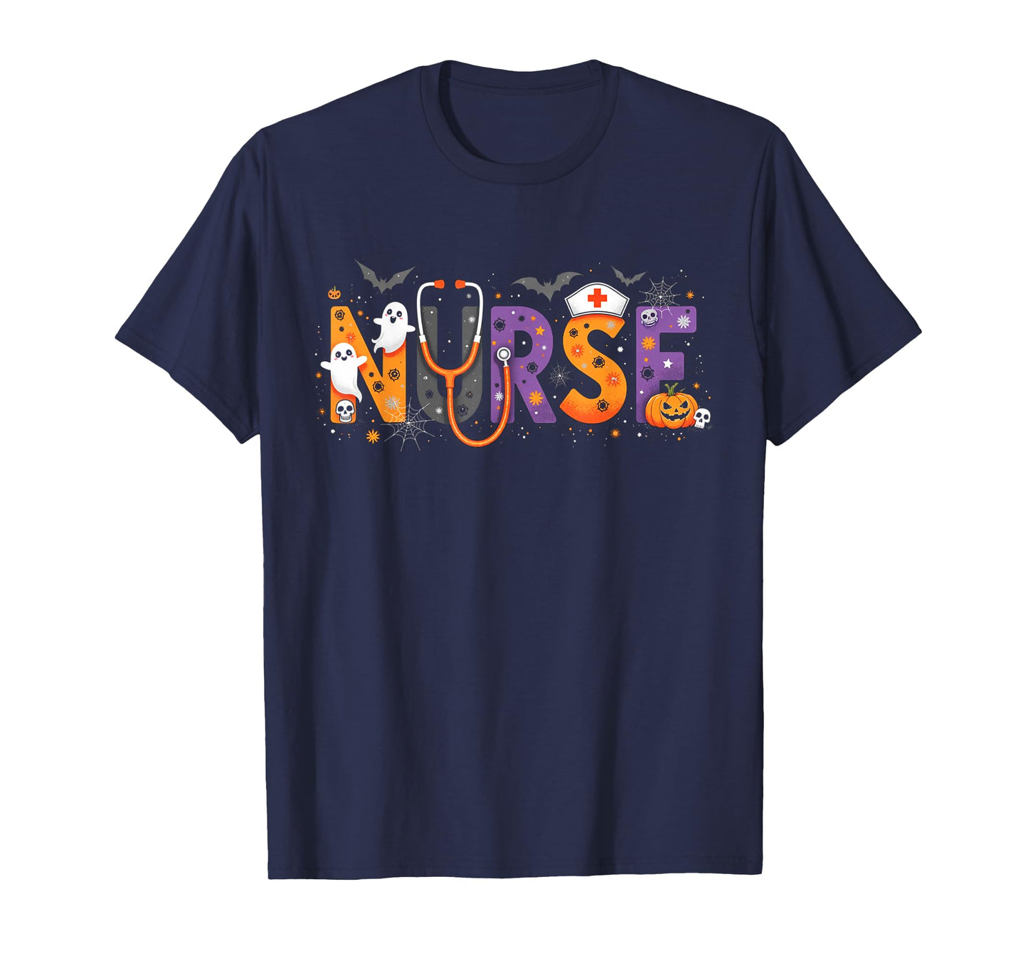 Halloween Nurse 2025 Funny Letter Nursing School Life Fall T-Shirt