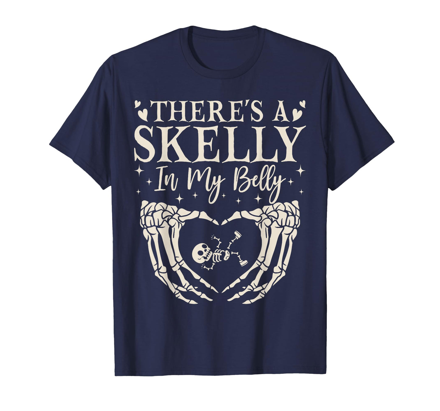 There's A Skelly in My Belly Halloween Pregnancy Spooky Moms T-Shirt