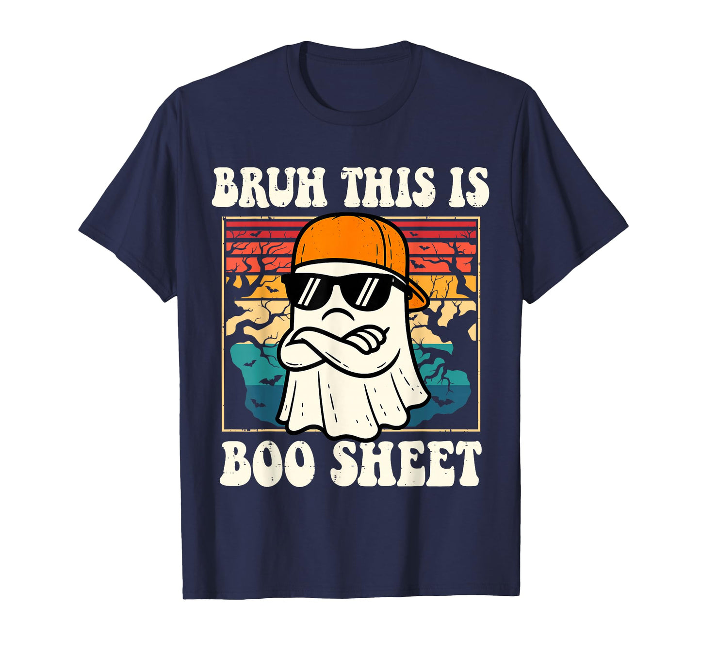 Bruh This is Boo Sheet Funny Ghost Halloween Men Boys Kids T-Shirt