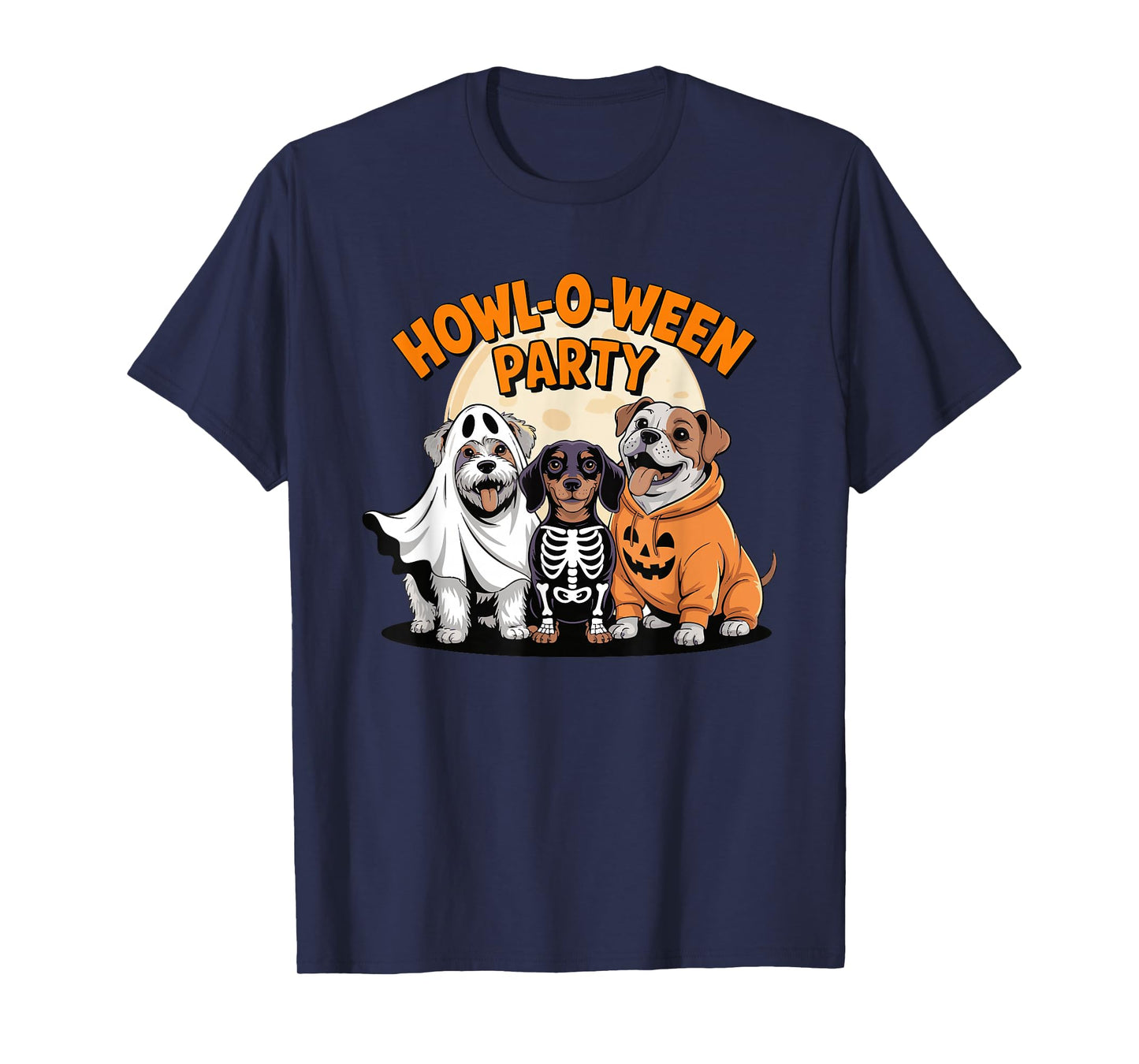 Howl o ween Party Dog Costume Pack Funny Halloween Moon Pup T-Shirt