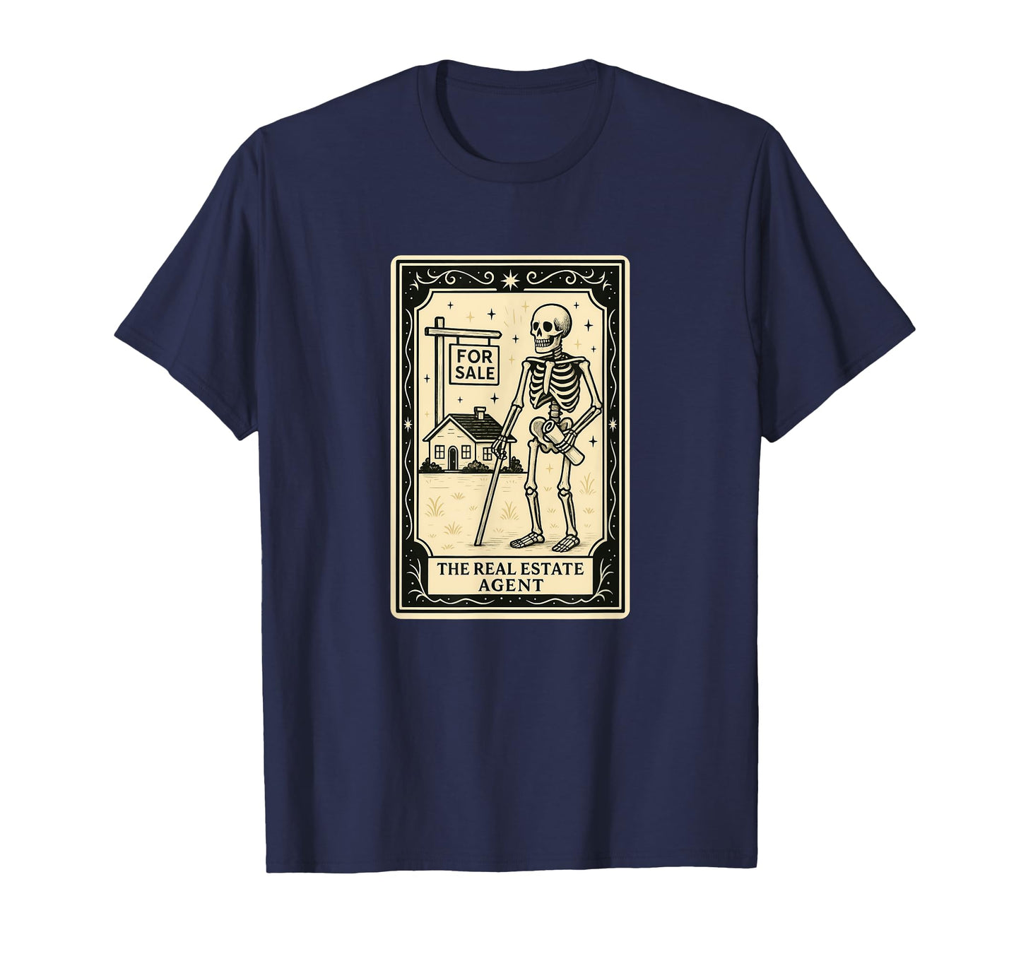 Real Estate Agent Tarot Card Halloween Spooky Gothic Witchy T-Shirt