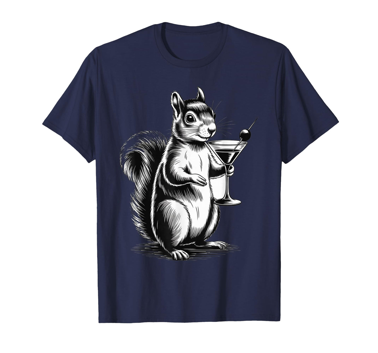 Squirrel Drinking Funny Forest Woodland Animal Lover Men T-Shirt