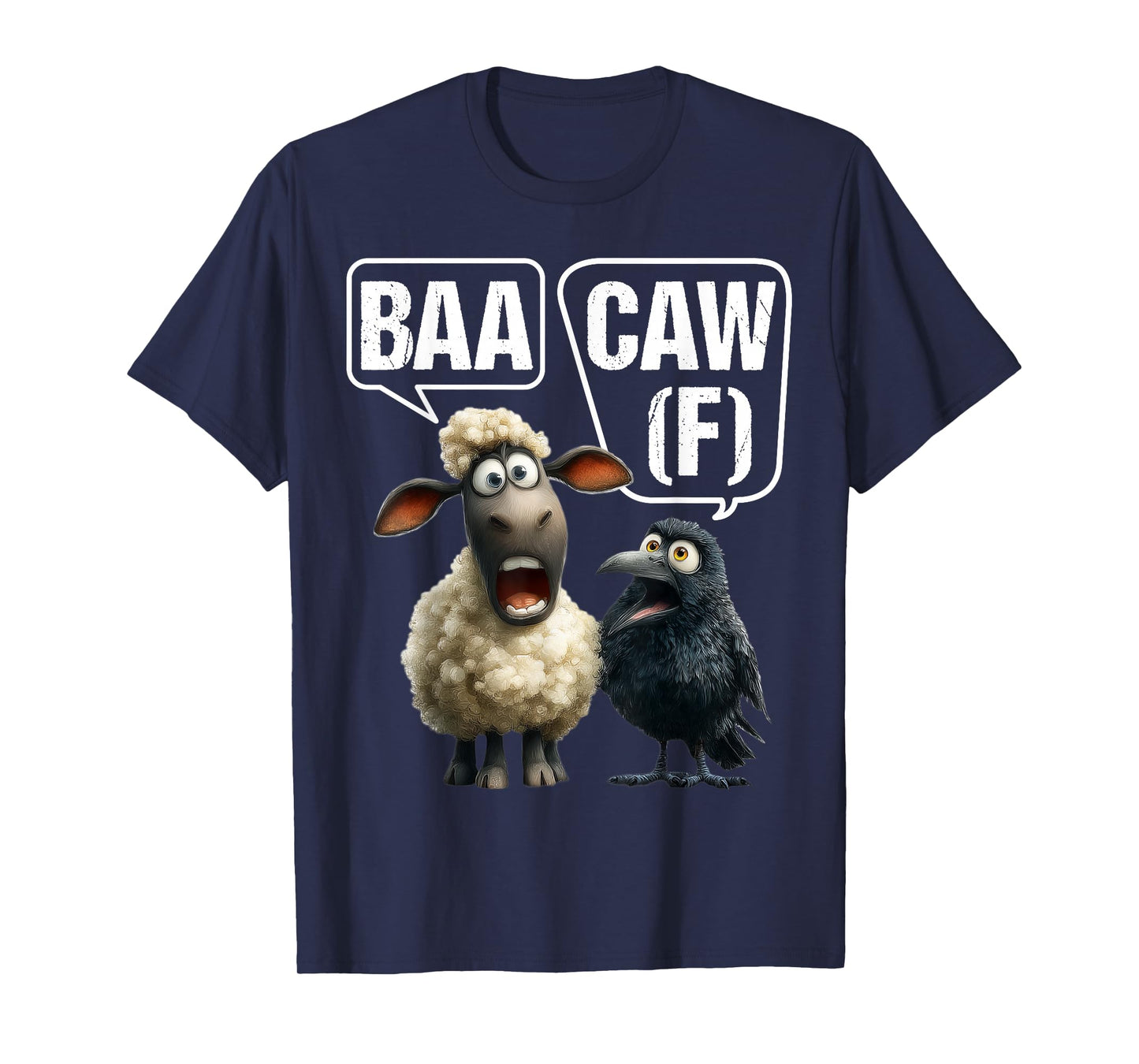 Funny Back Off Shirt – Sheep Baa + Crow Caw Pun Tee Gift T-Shirt