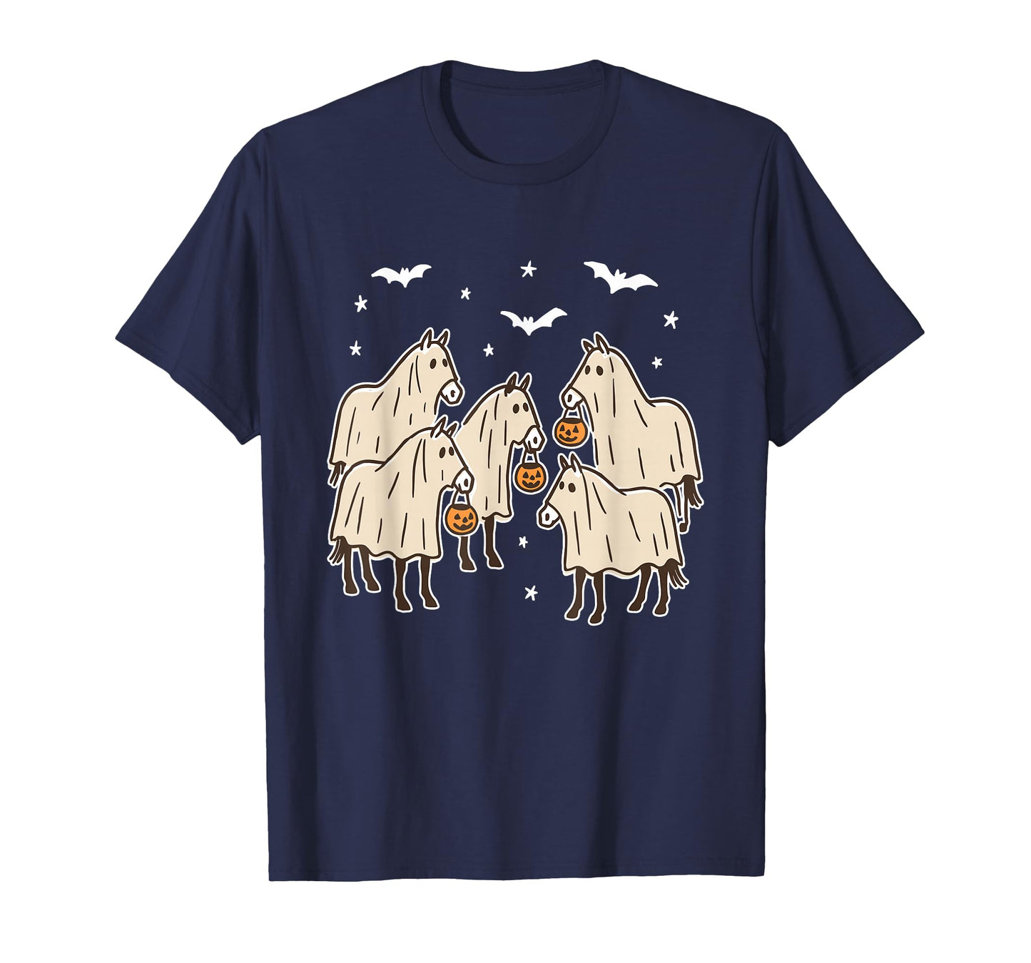 Funny Horse Ghost Halloween Horse Western Horse Lover Farm T-Shirt