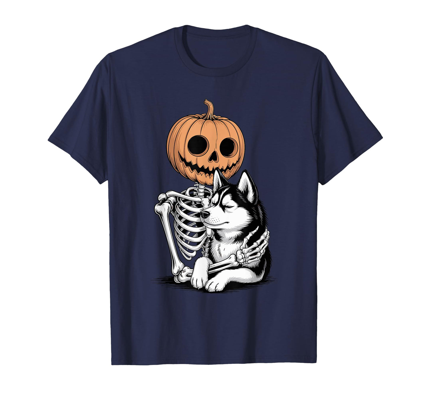 Halloween Skeleton Siberian Husky Siberian Huskies T-Shirt