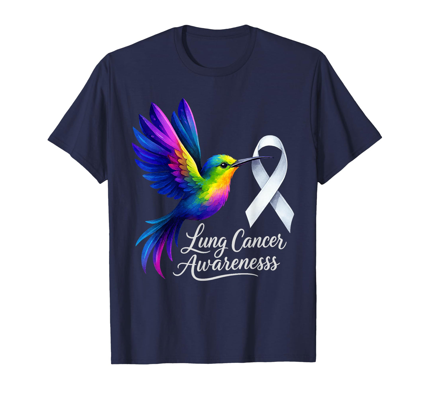 Lung Cancer Awareness Survivor Bird White Ribbon Support T-Shirt