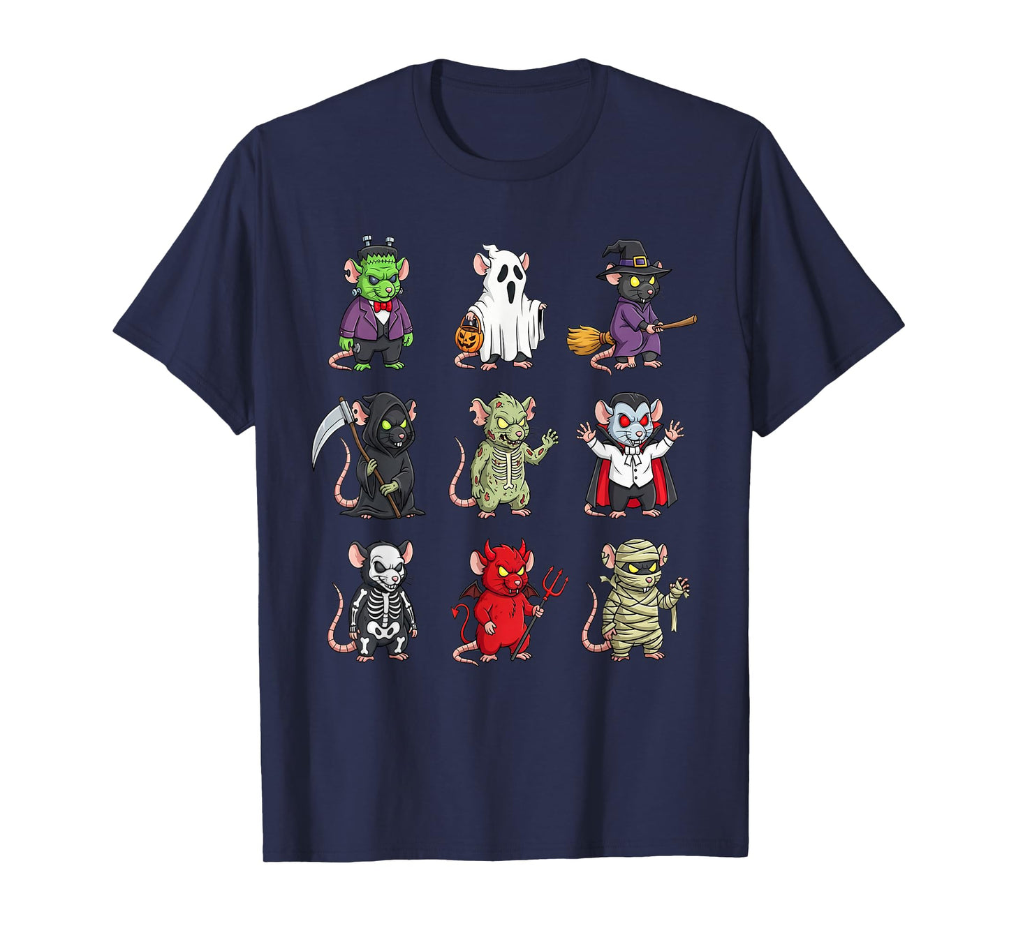 Funny Rat Ghost Witch Zombie Halloween Costume Boys Girls T-Shirt