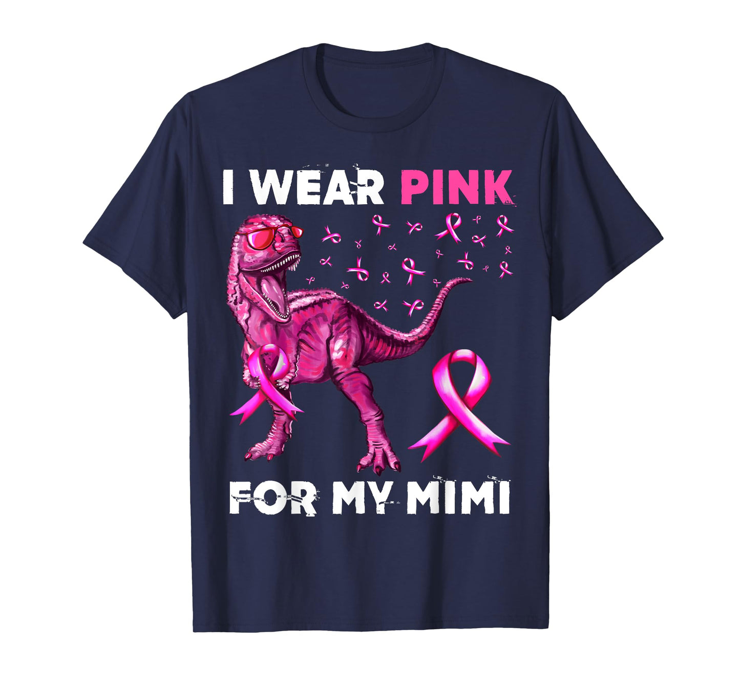 I Wear Pink For My Mimi Dinosaur Breast Cancer Awareness T-Shirt