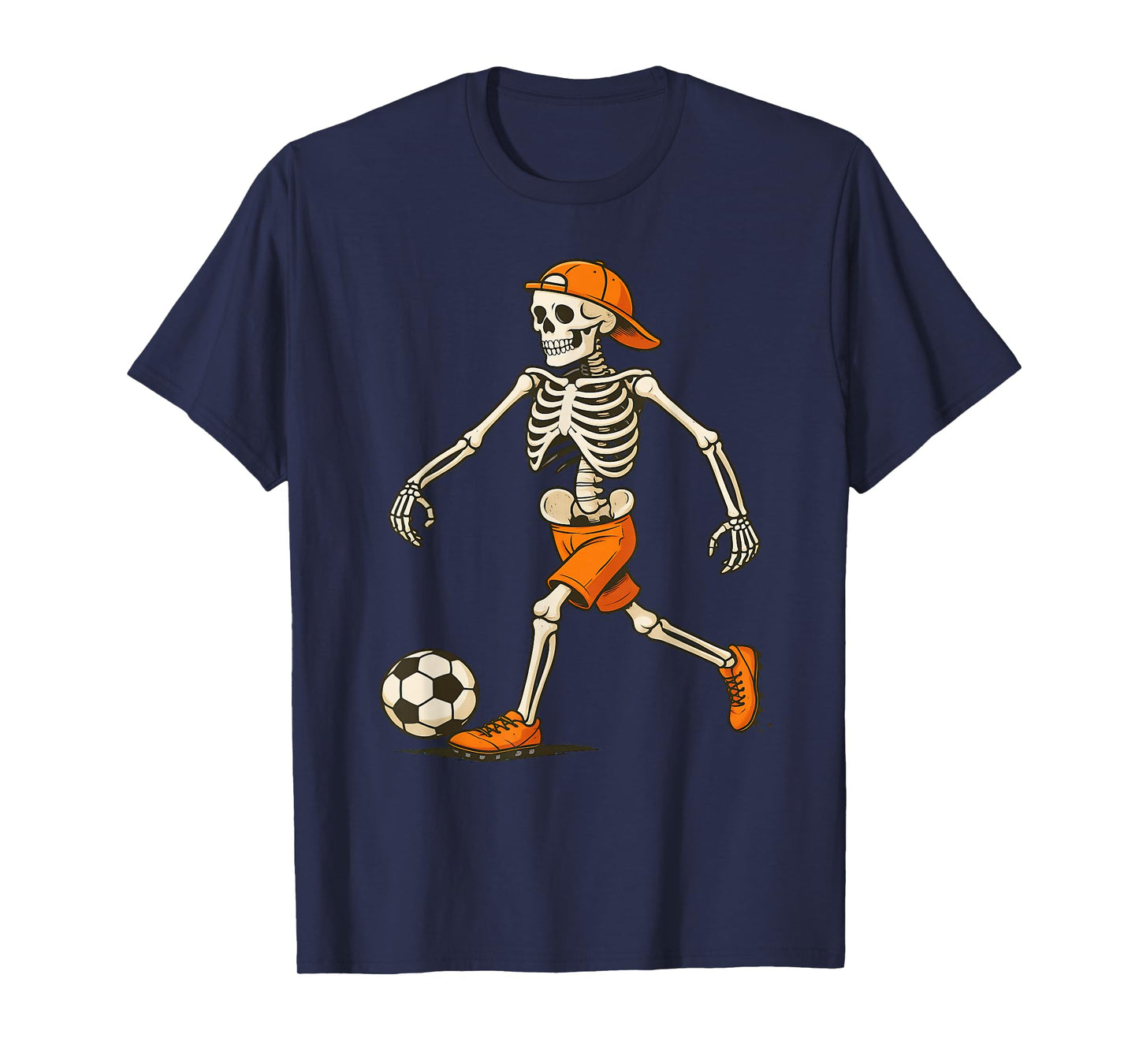Skeleton Soccer Halloween Costume Funny Boys Men Kids T-Shirt