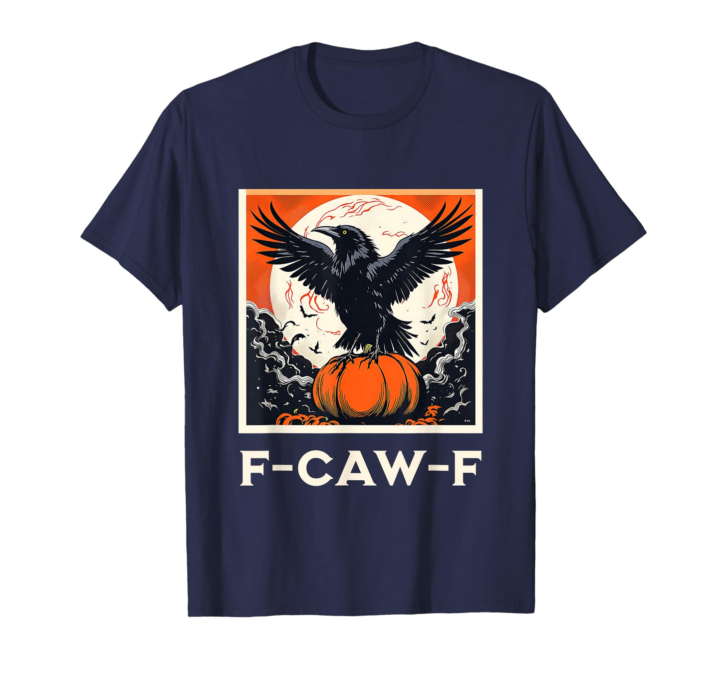 F Caw F Raven Crow Retro Halloween T-Shirt