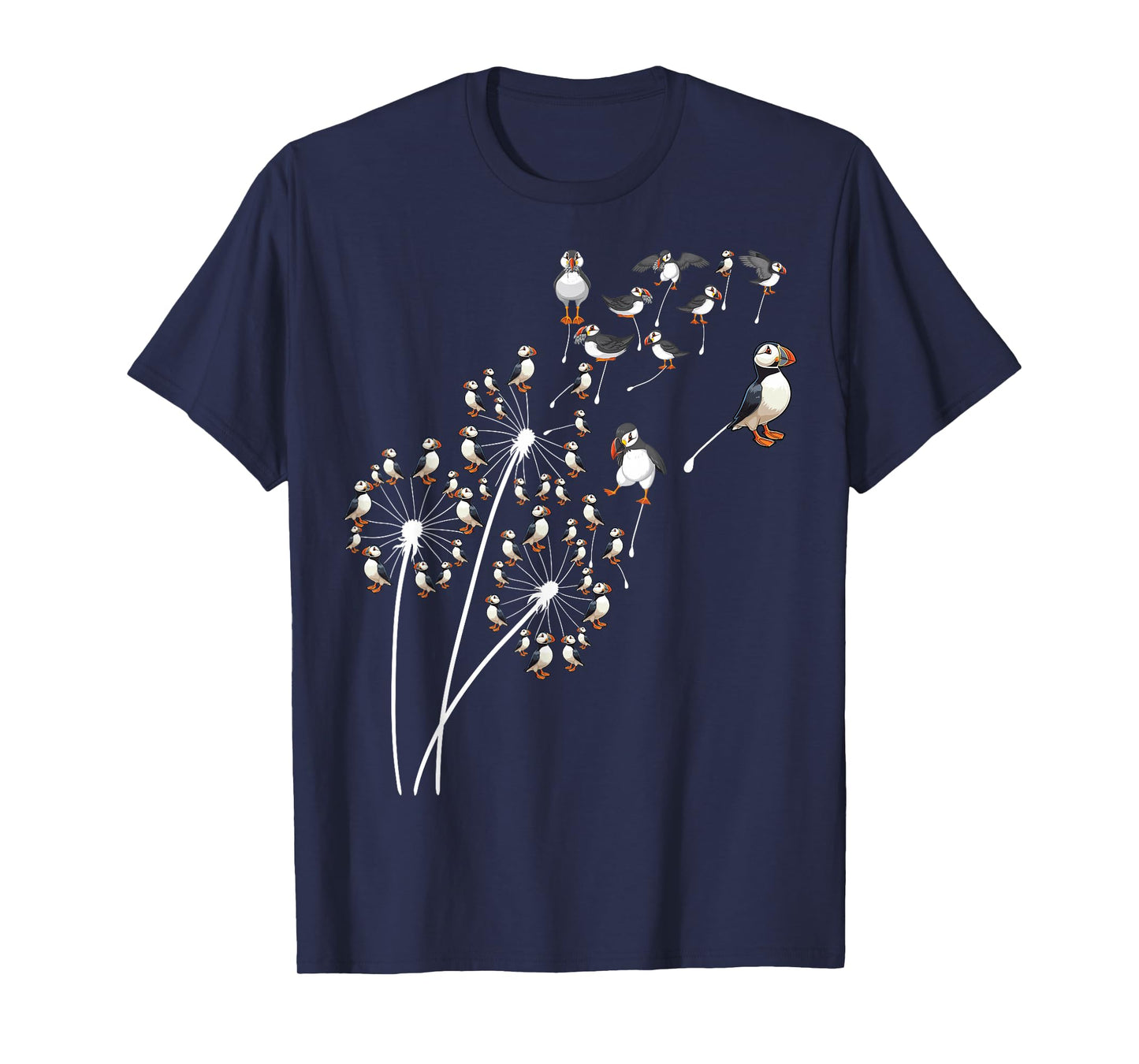 Dandelion Puffin Flower, Floral Puffin Tree T-Shirt