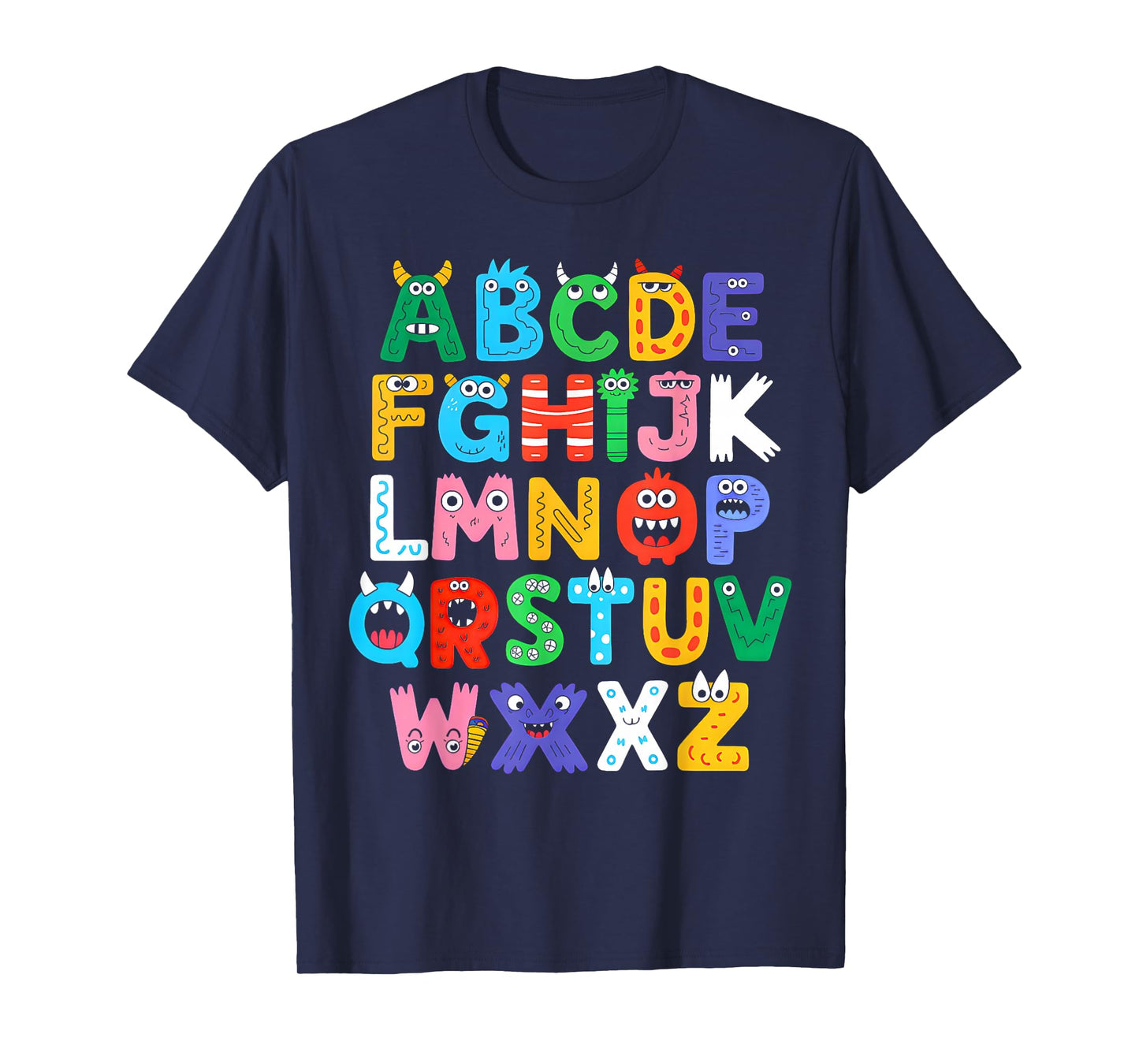 Monster ABC Cute Alphabet Halloween Teacher Costume Kids T-Shirt