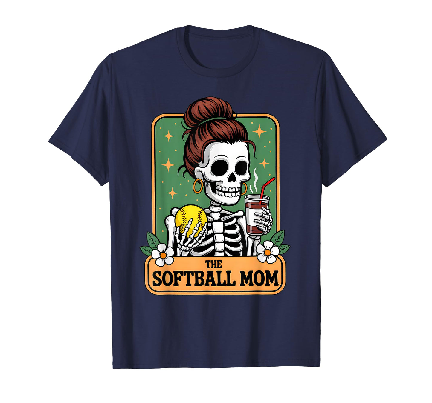 The Softball Mom Tarot Card Skeleton Game Day Proud Moms T-Shirt