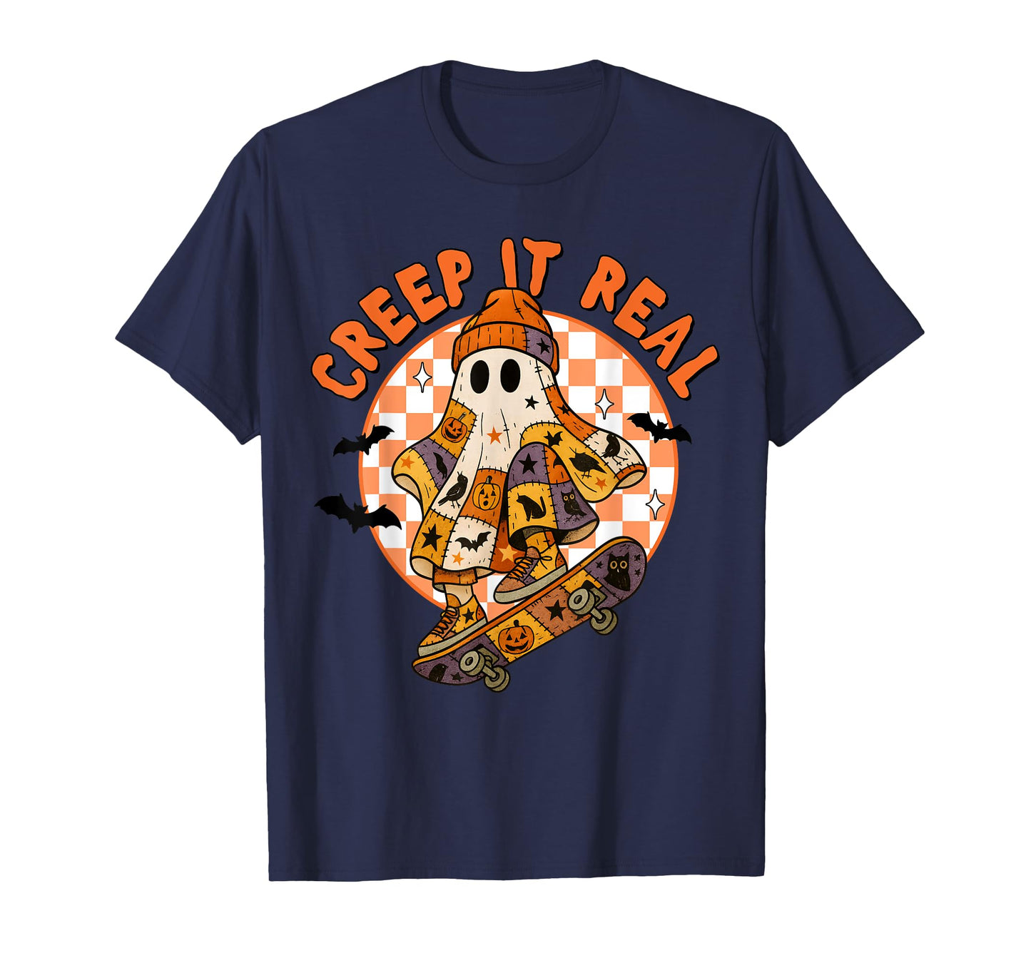Retro Halloween Creep It Real Cool Ghost Boy Fall Season T-Shirt