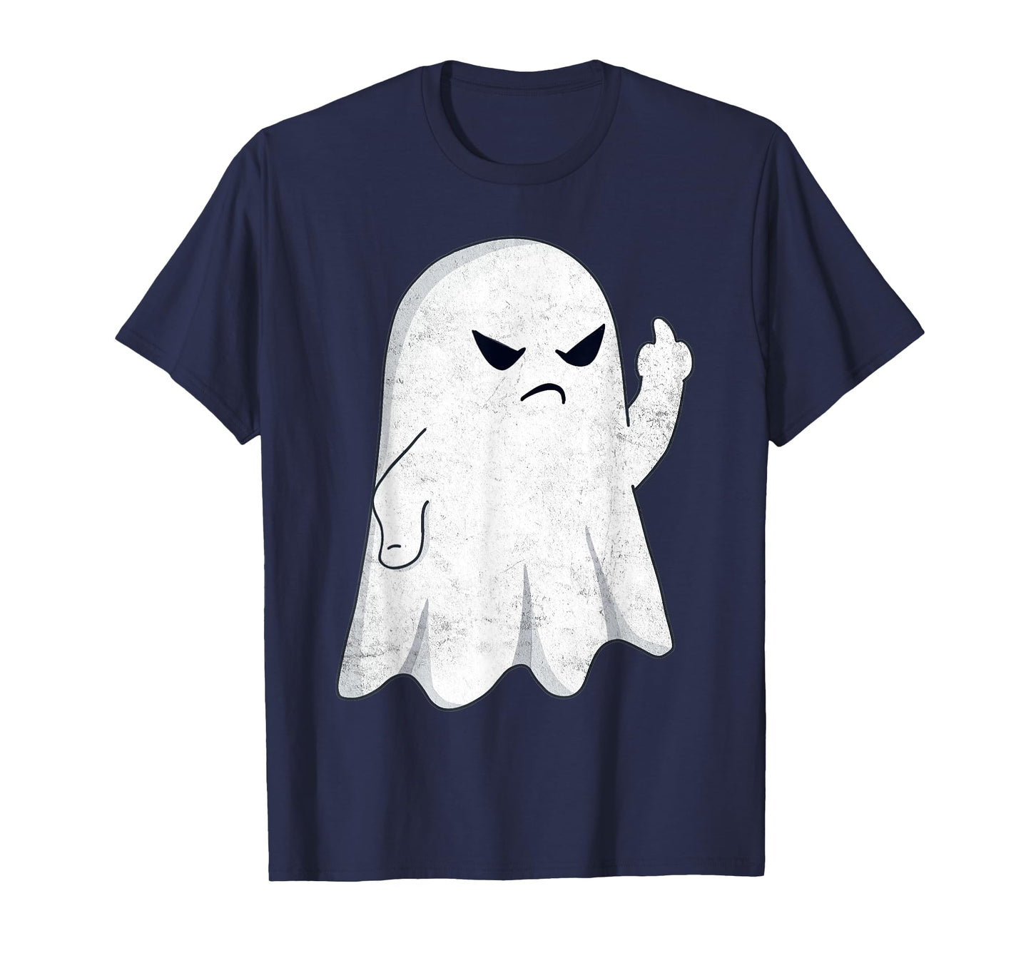 Funny Halloween Costume - Middle Finger Cute Ghost Design T-Shirt