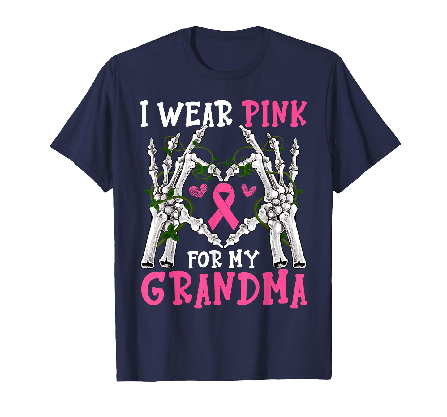 I Wear Pink For My Grandma Breast Cancer Awareness Halloween T-Shirt