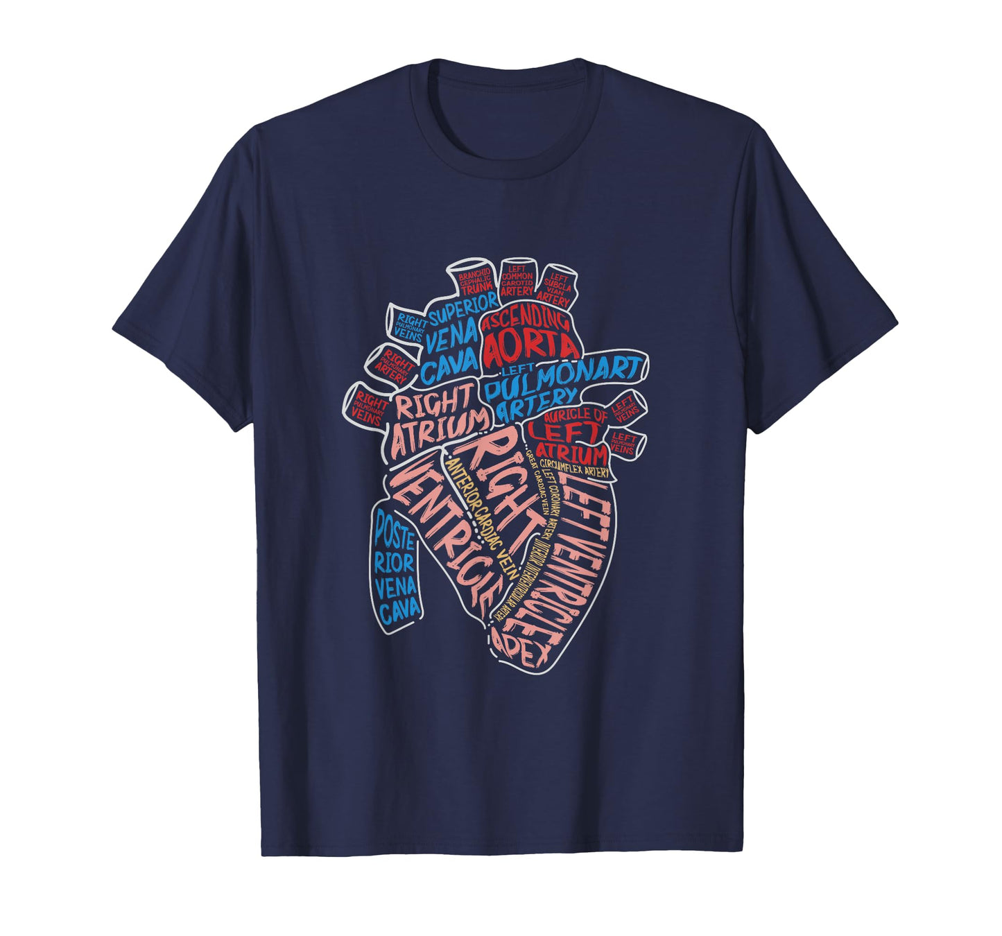 Anatomical Human Heart Cardiology Medical Cardiac Nurse T-Shirt