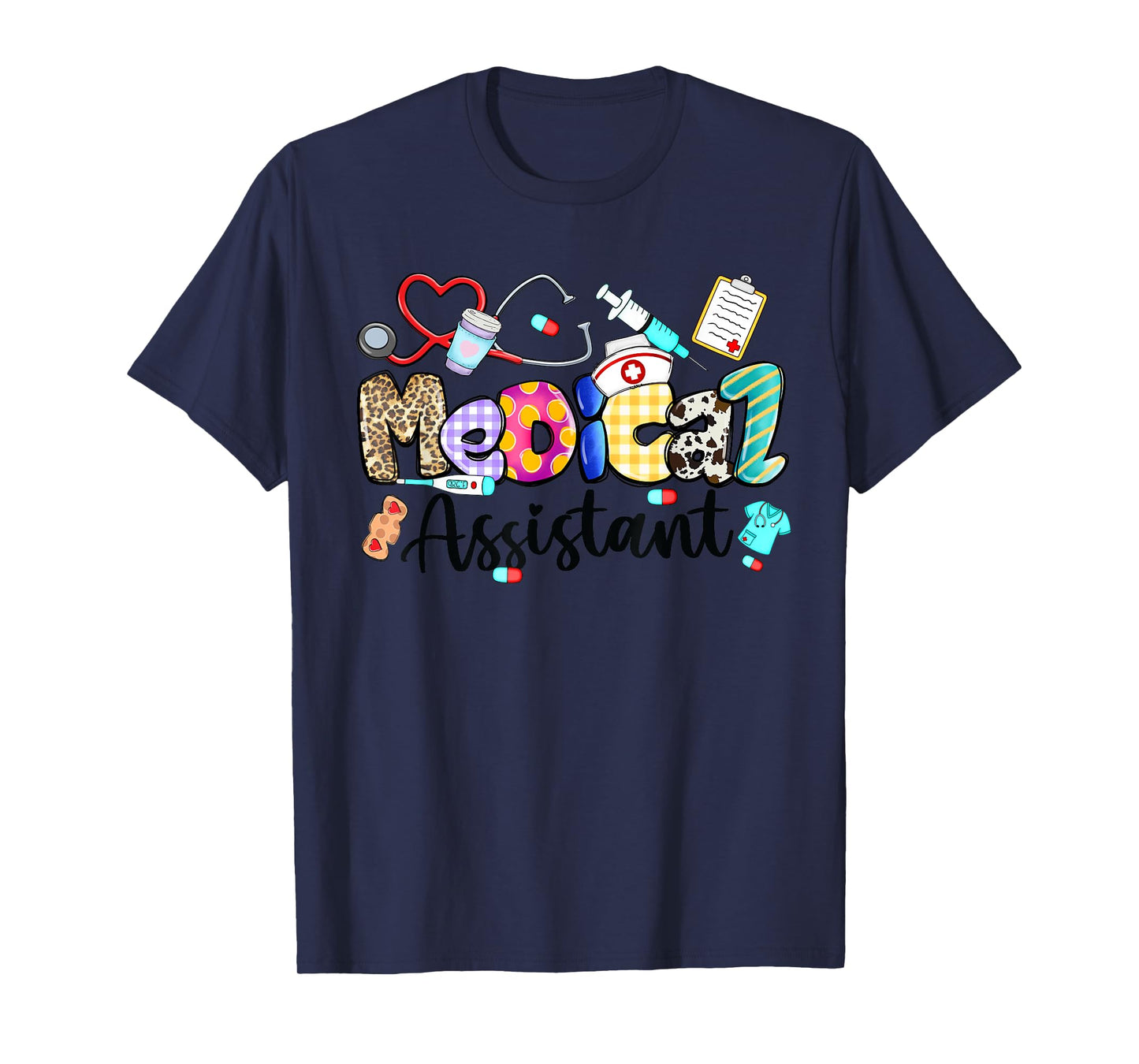 Medical Assistant Stethoscope Leopard Medical Assistant Life T-Shirt