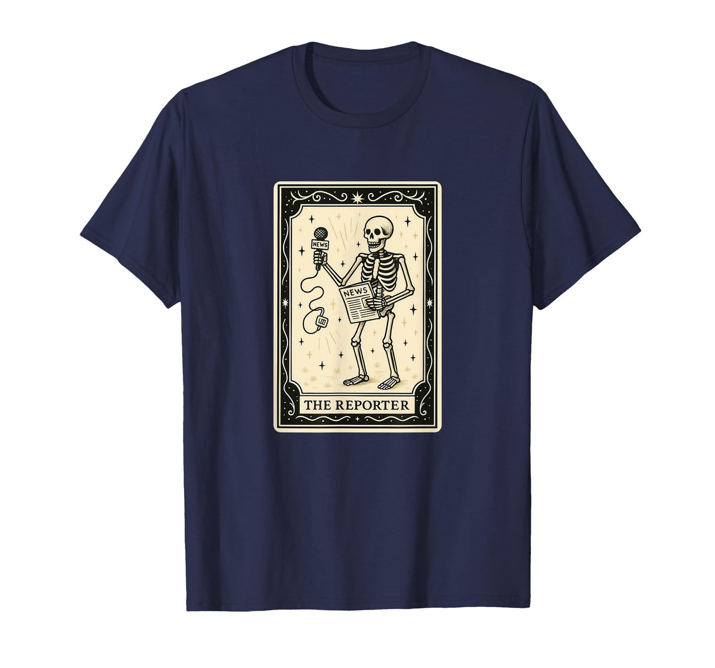 The Reporter Tarot Card - Spooky Gothic News Journalist T-Shirt
