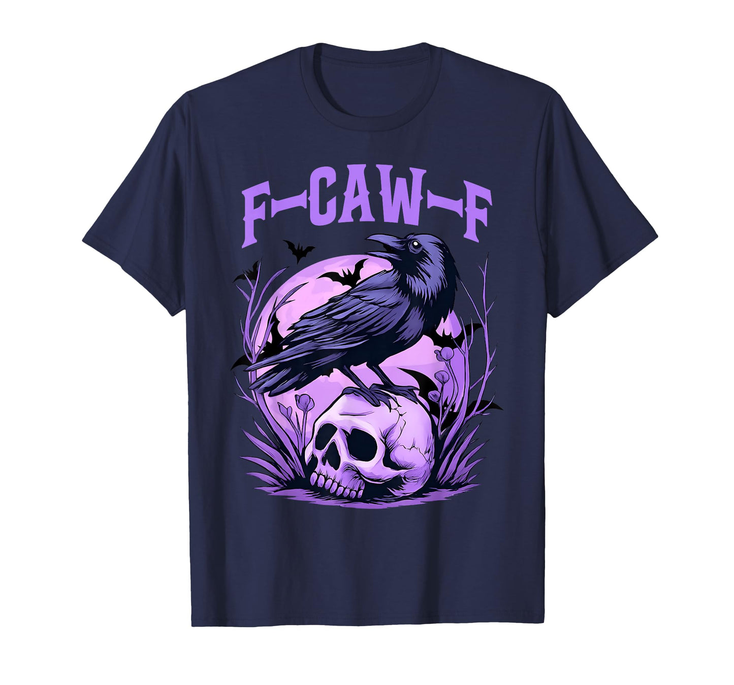F-Caw-F Black Crow Pun Funny Bird Cawing Grunge Gothic T-Shirt