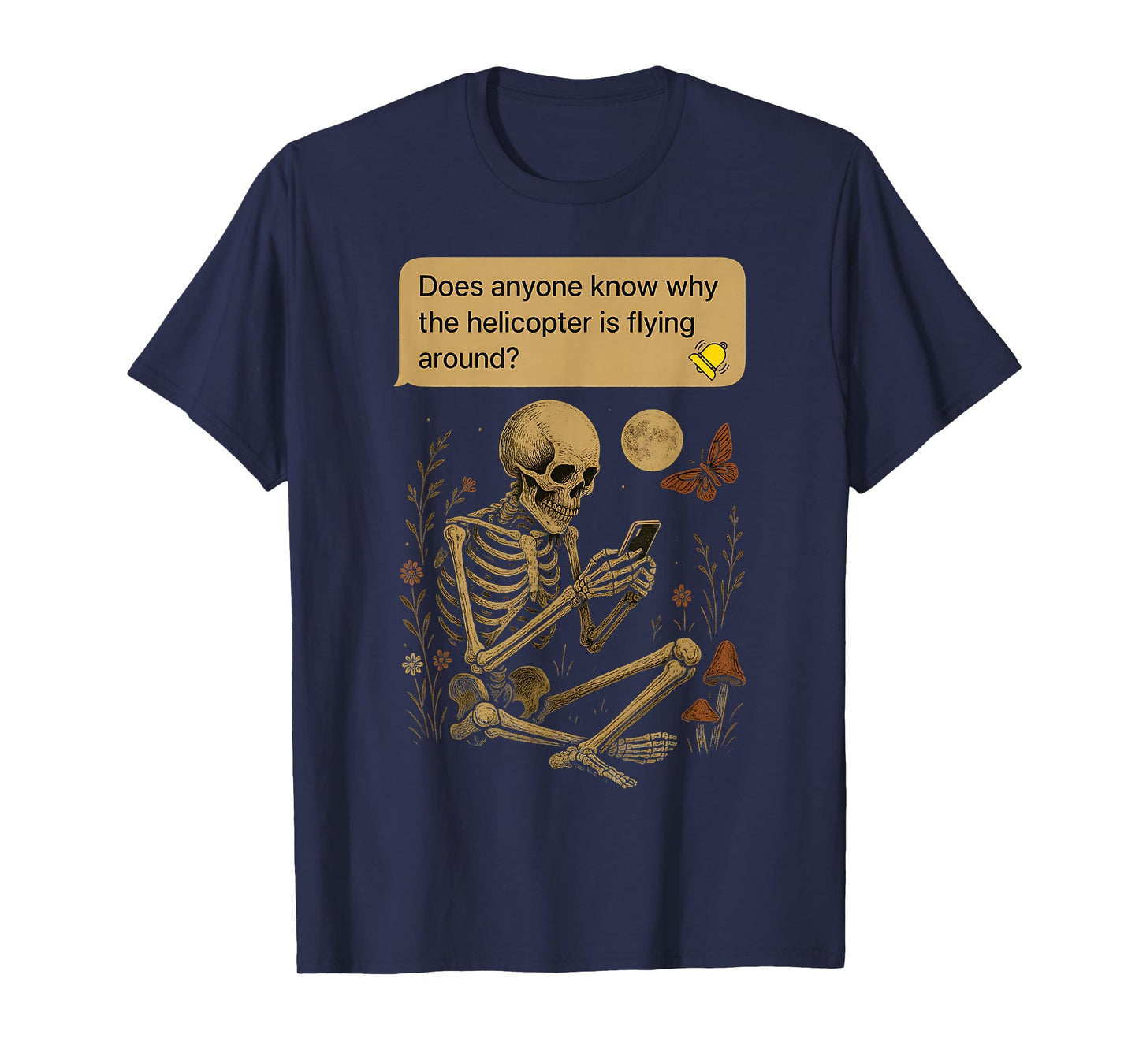 Dark Academia Skeleton Shiry Funny Neighborhood Alert T-Shirt
