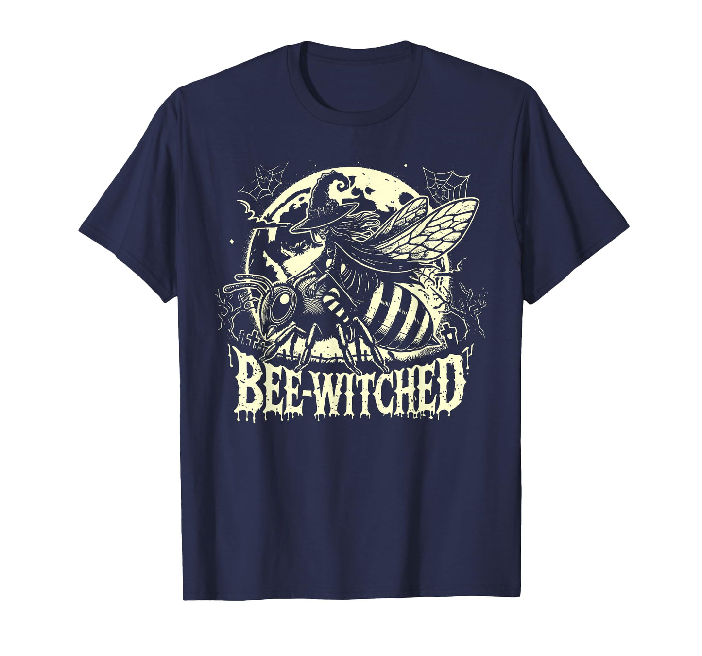 Bee Witched Halloween Skeleton Riding Beekeeper Spooky T-Shirt