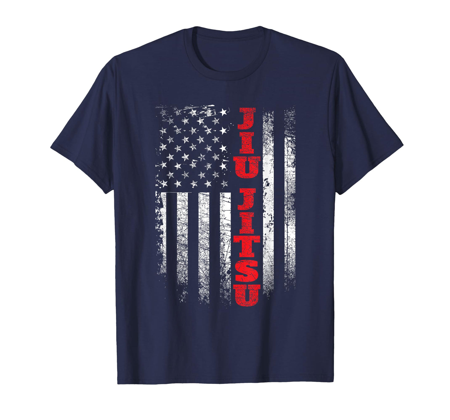 Jiu Jitsu - USA American Flag Martial Arts Ground Fighting T-Shirt