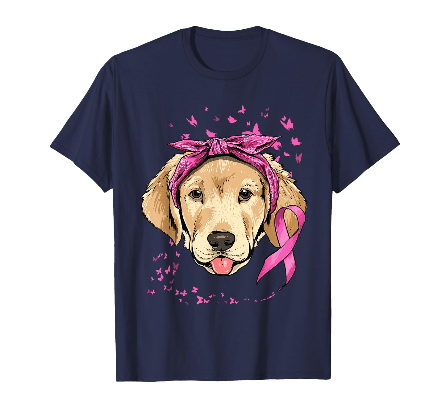 Labrador Pink Ribbon Breast Cancer Awareness Survivor T-Shirt