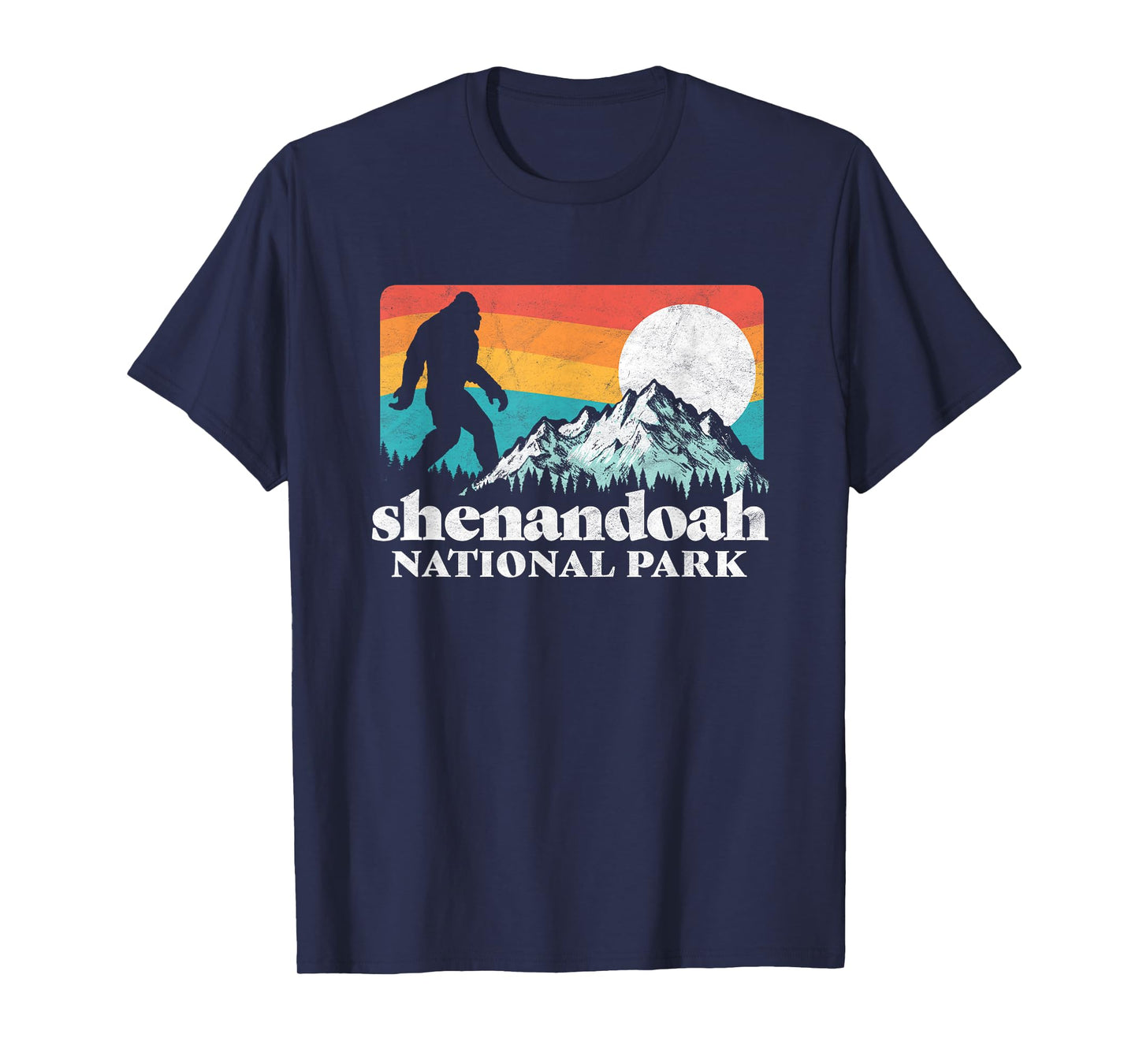 Shenandoah National Park Virginia Bigfoot Mountains Graphic T-Shirt