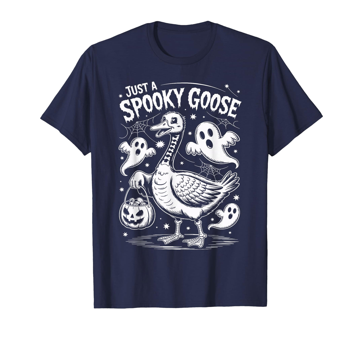 Spooky Goose Skeleton Halloween Costume Trick or Treat Fun T-Shirt