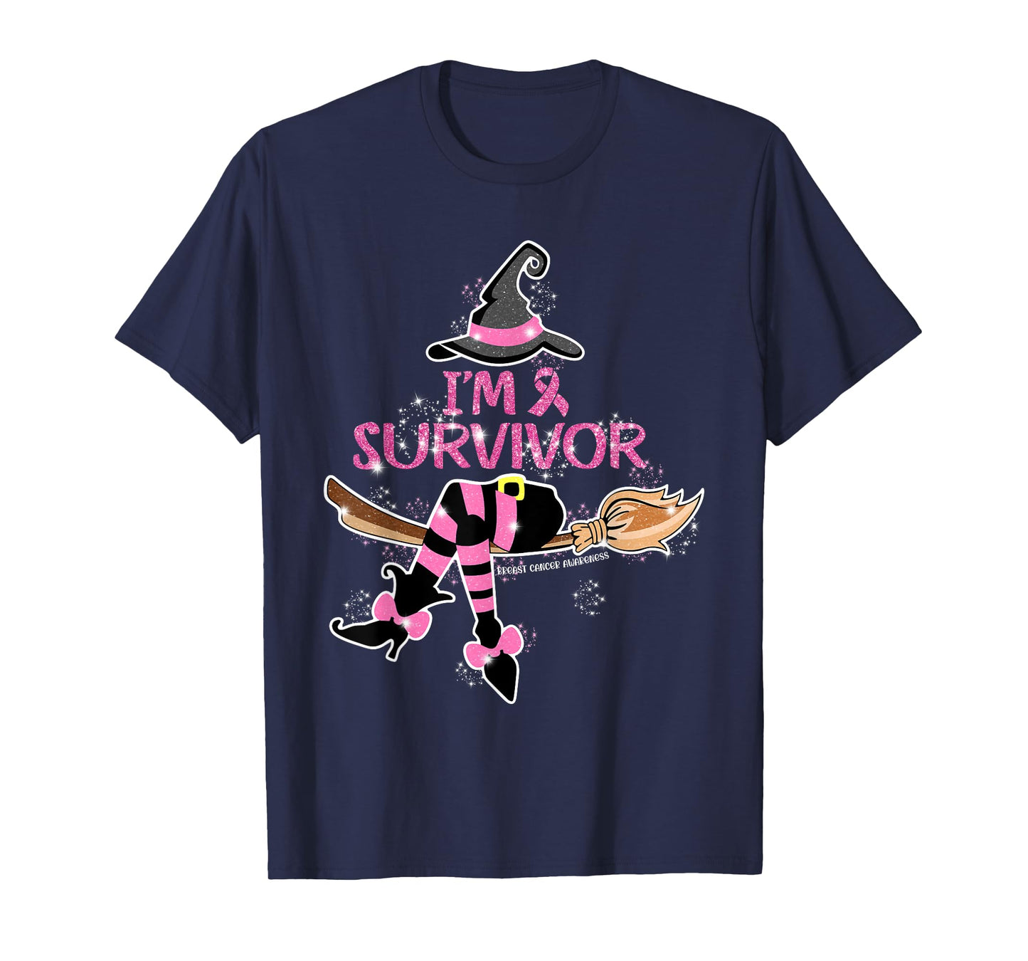 Witch I'm A Survivor Halloween Breast Cancer Awareness Women T-Shirt