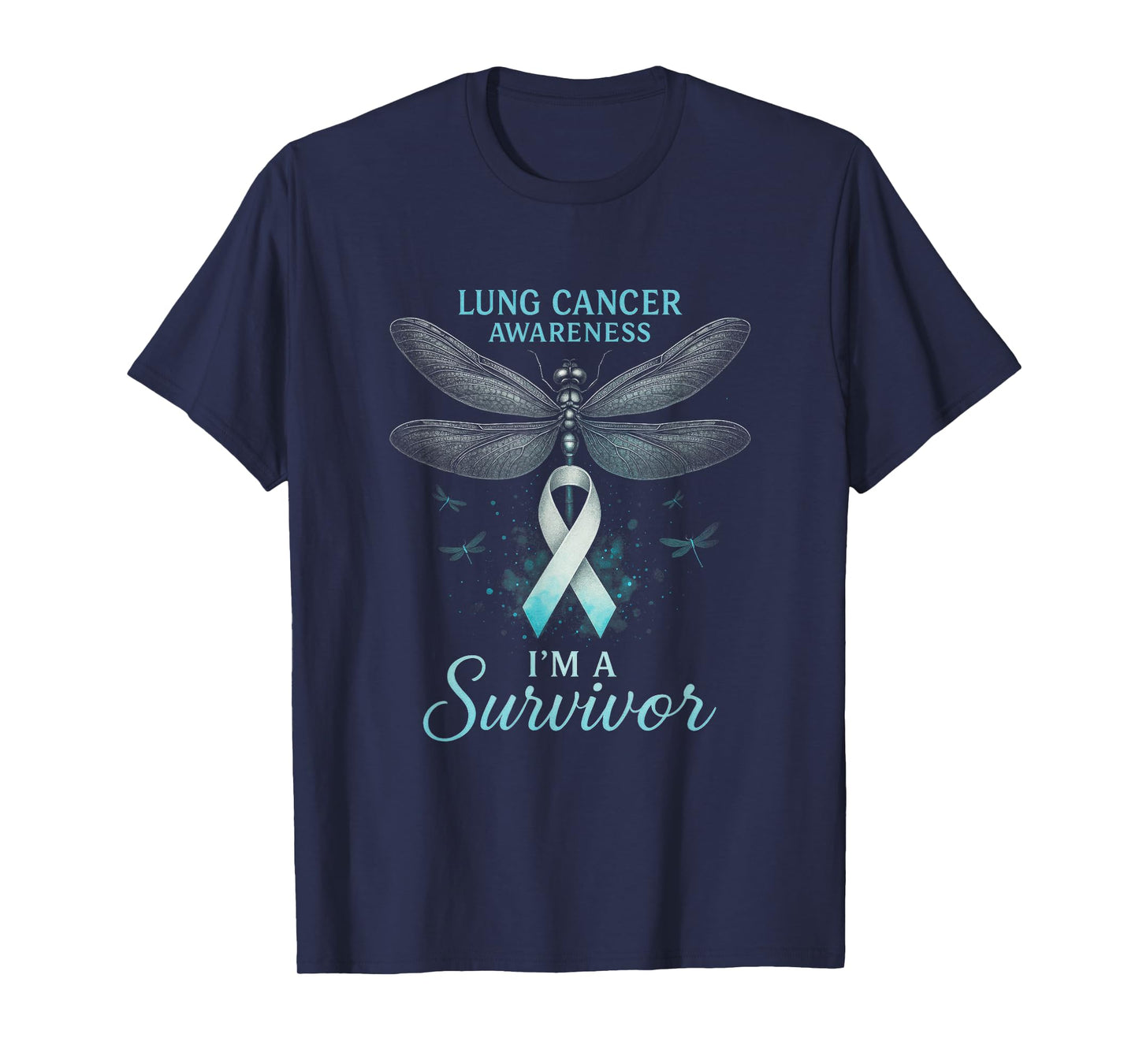 Lung Cancer Awareness - Survivor Dragonfly Ribbon T-Shirt
