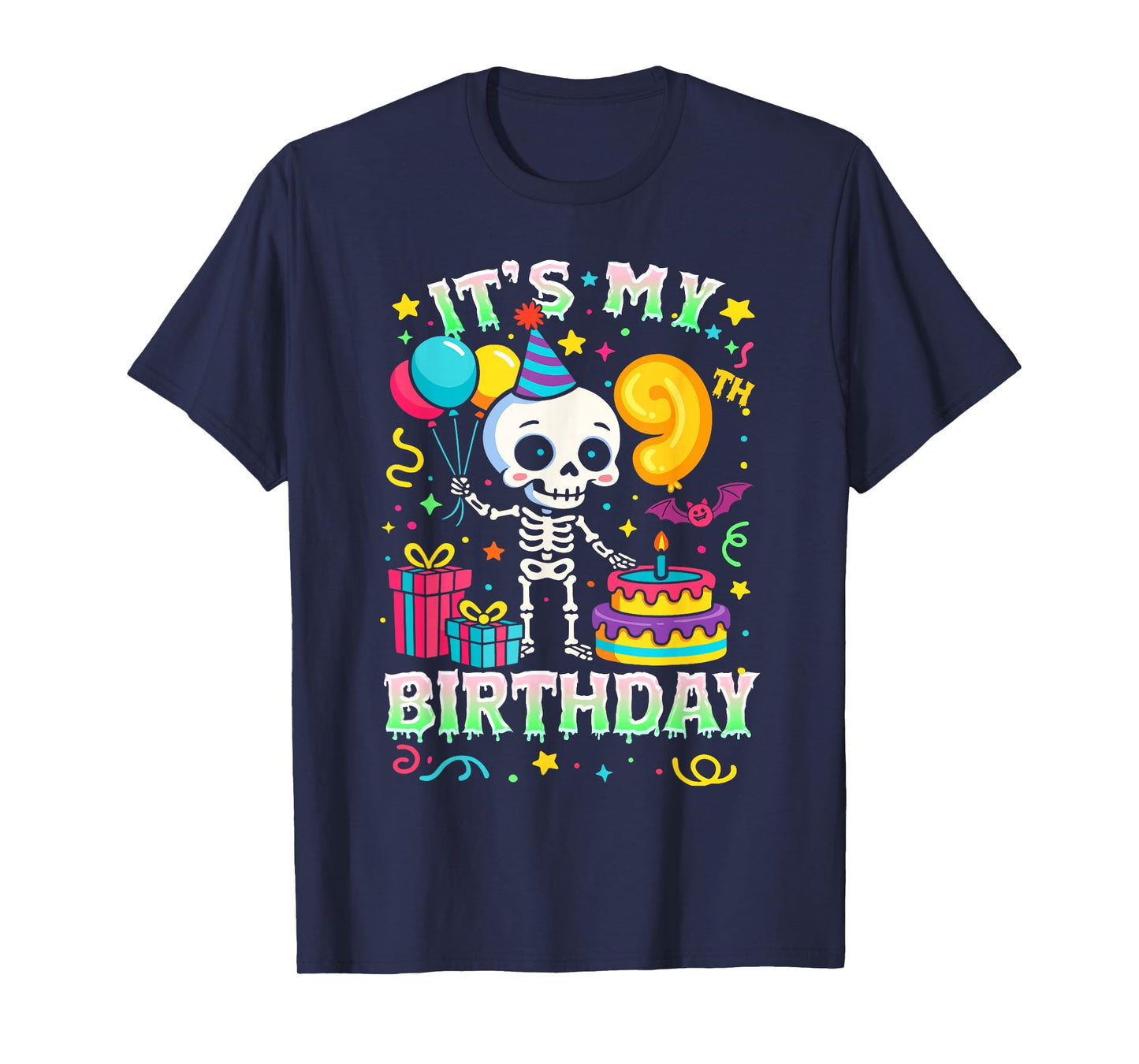 It's My 9th Birthday Skeleton Halloween T-Shirt