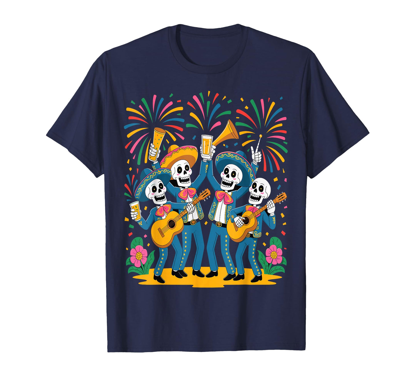 Skeletons Dancing Mexican Day of The Dead Dia de Muertos T-Shirt
