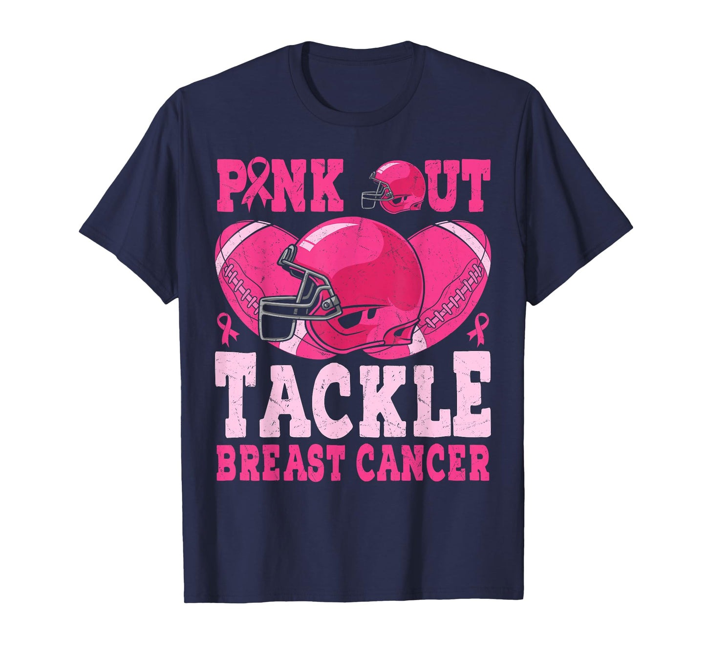 Breast Cancer Women Football Pink Out Tackle Breast Cancer T-Shirt