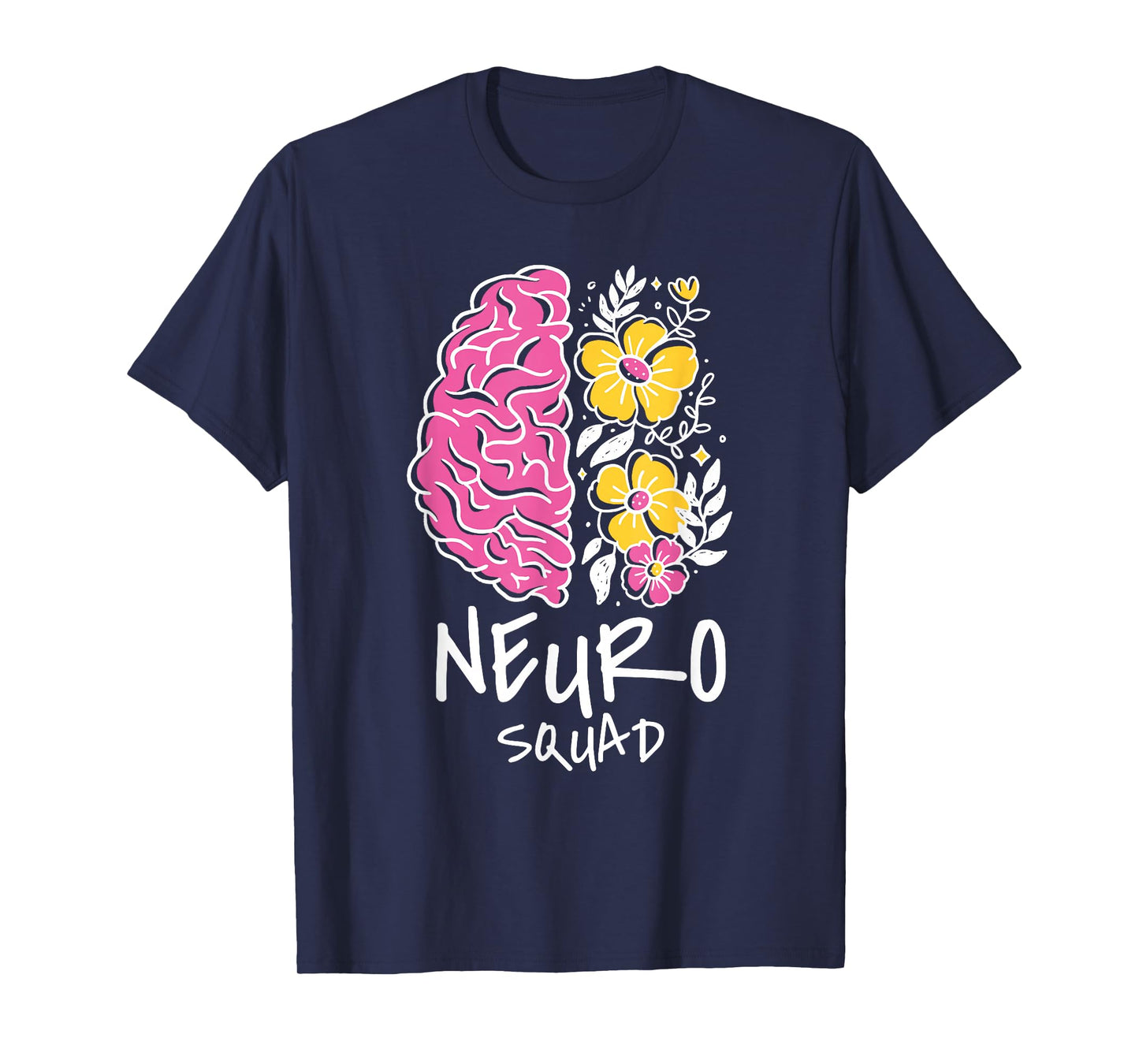Neuro Squad Brain Flowers Art T-Shirt